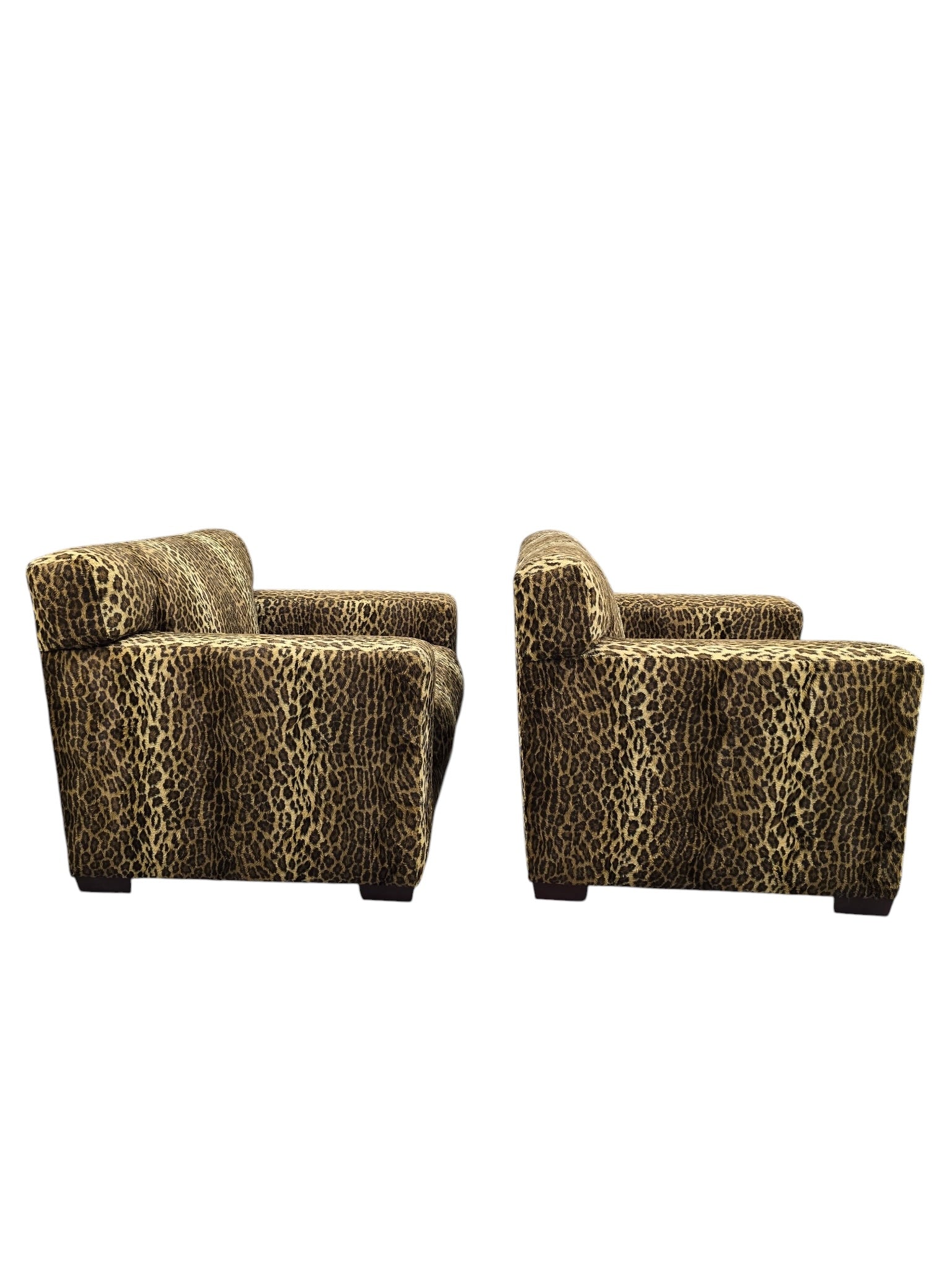 Vintage Henredon High Point Oversized Cube Club Chairs – Pair