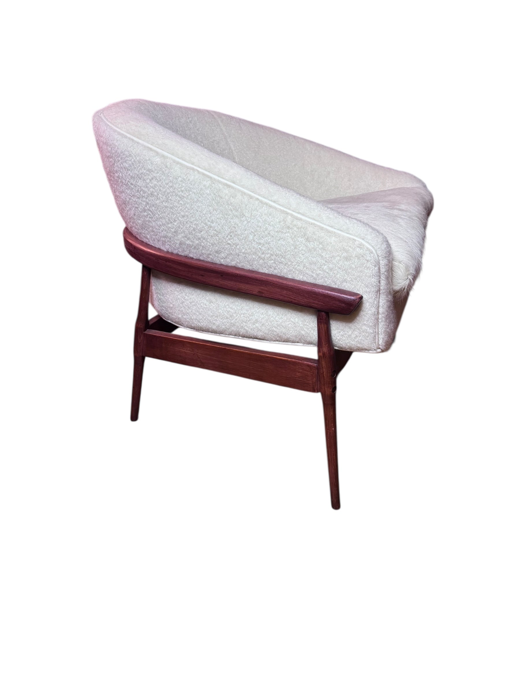 MCM Lawrence Peabody Low Barrel Back Lounge Chair Newly Upholstered