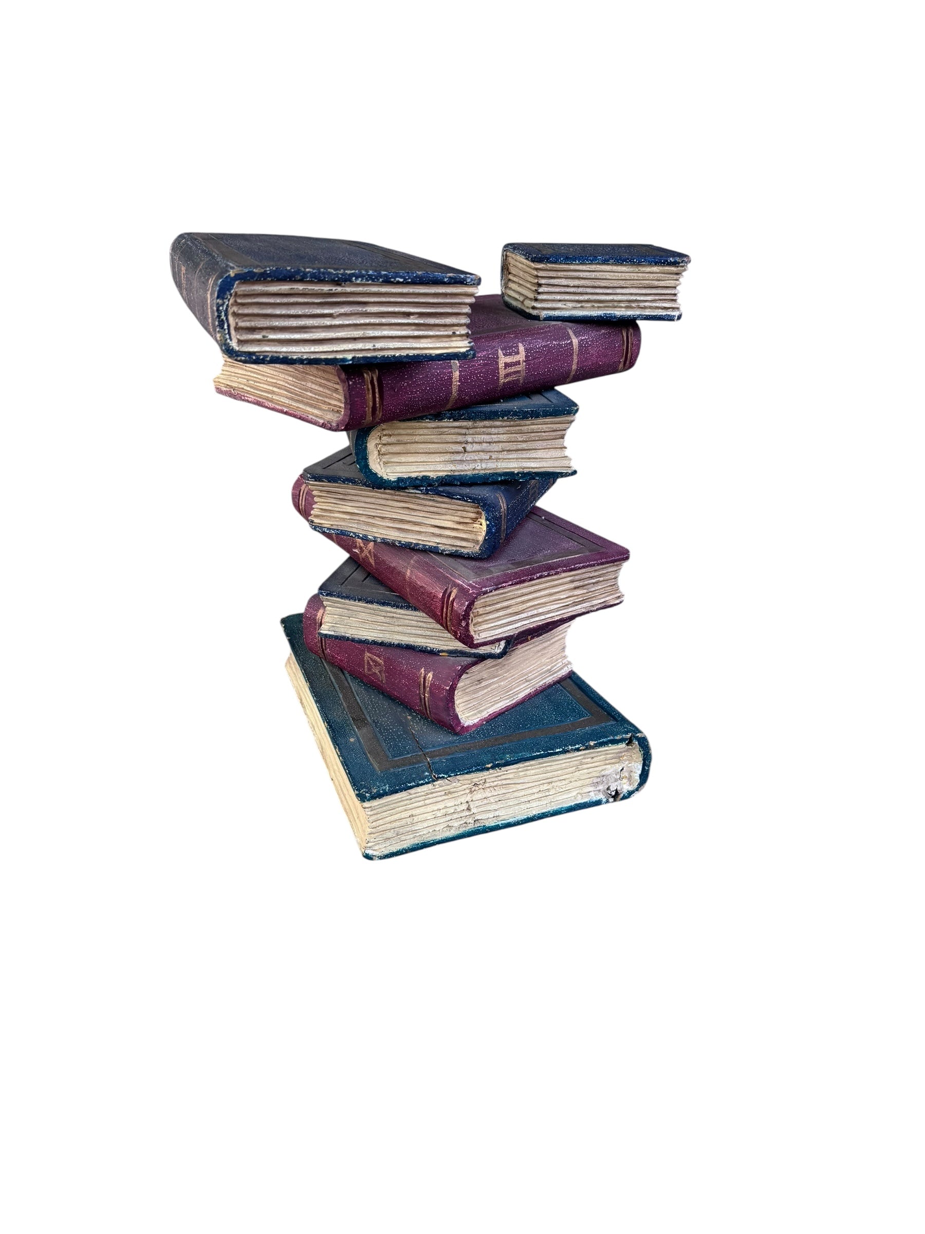Vintage Faux Stacked Book Side Table
