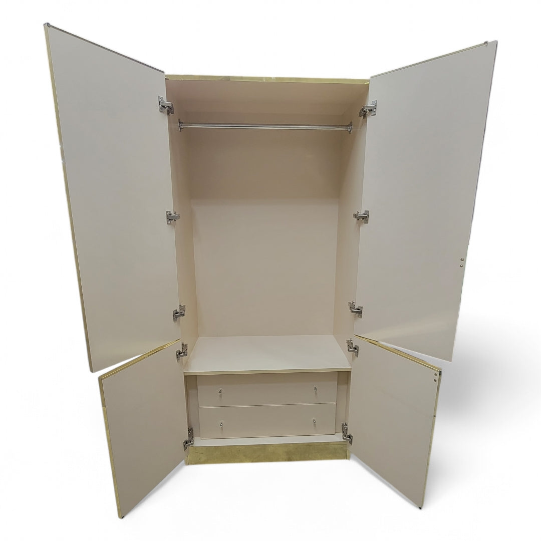 Mid Century Modern Bronze Mirrored and Brass Finish Bedroom Set