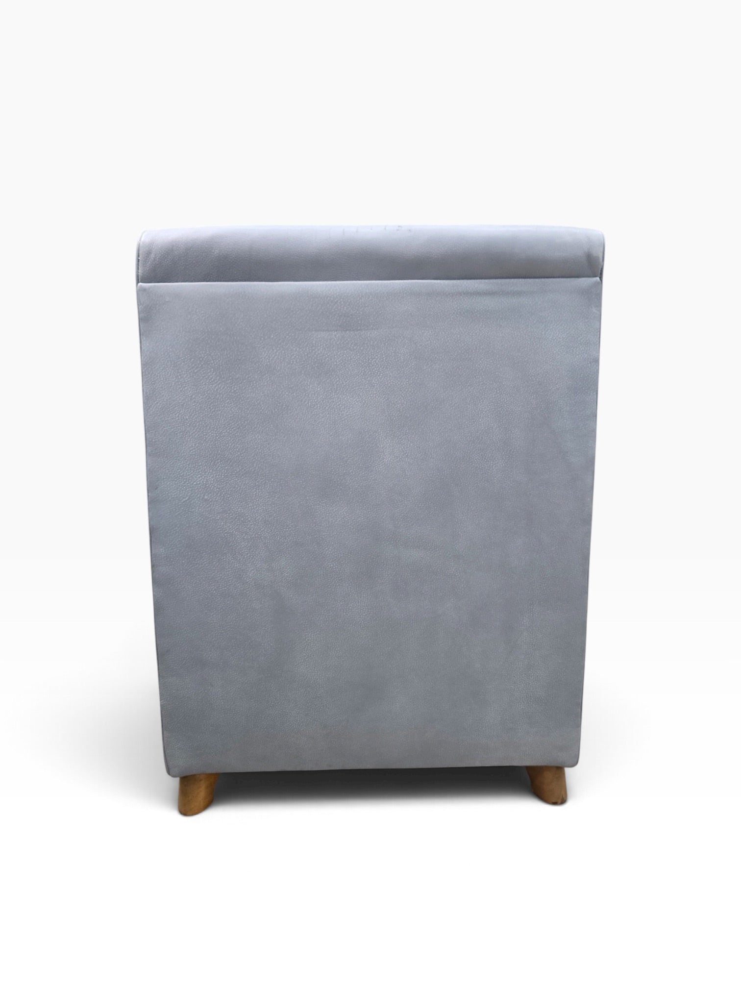 Mid Century Modern Heywood Wakefield Modular Sectional Sofa Newly Reupholstered in Powder Blue Holly Hunt Leather