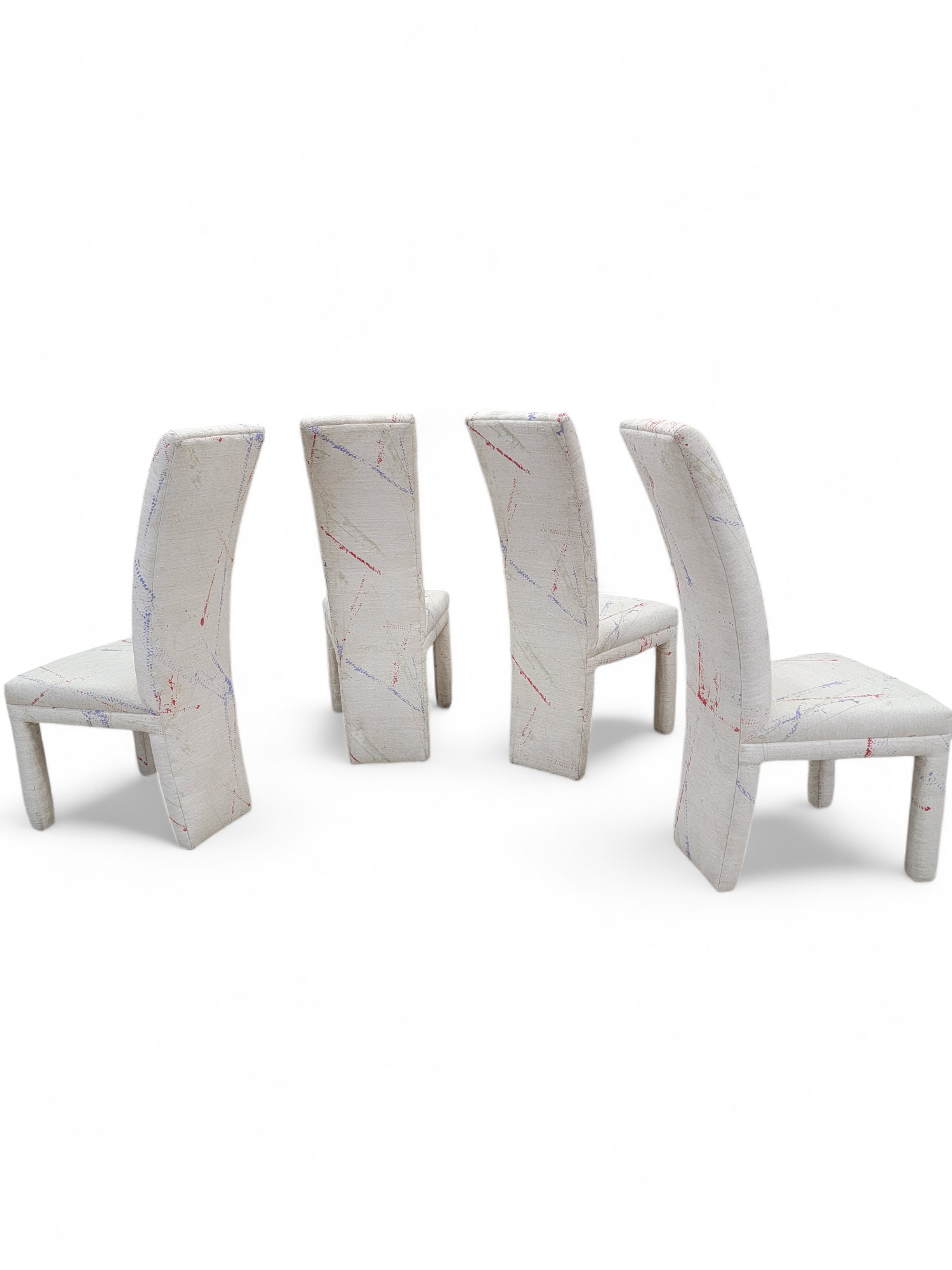 Vintage Modern High Back Parsons Dining Chairs - Set of 4