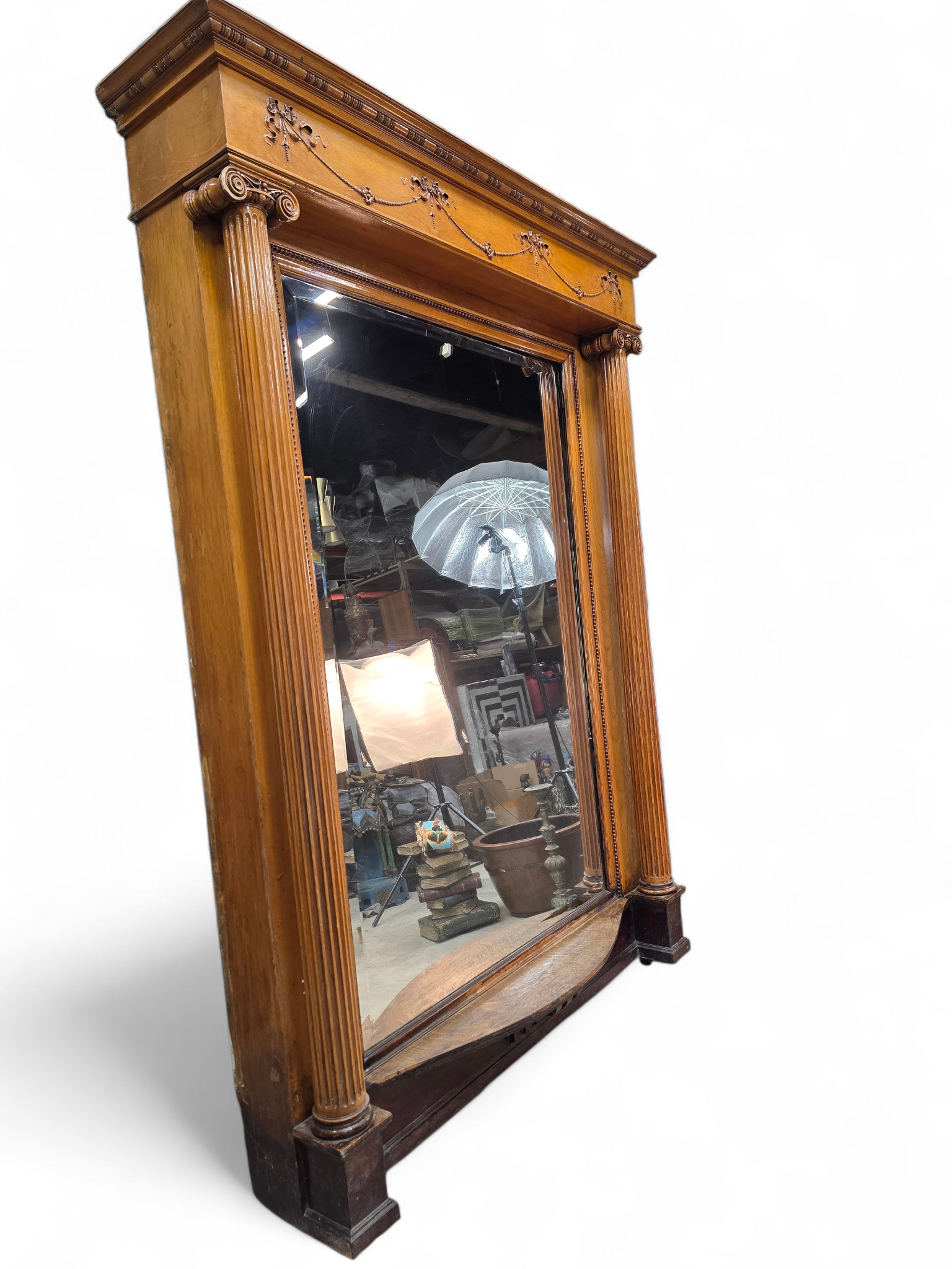 Antique Victorian Style Architectural Salvage Beveled Pier Mirror