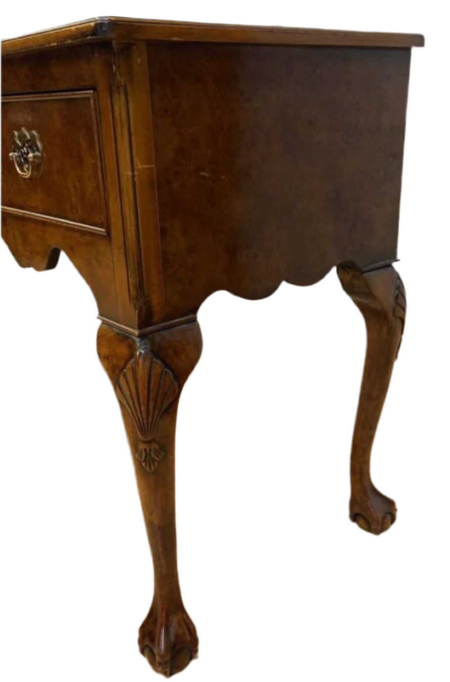 Antique Victorian Burlwood Sideboard with Claw and Ball Feet