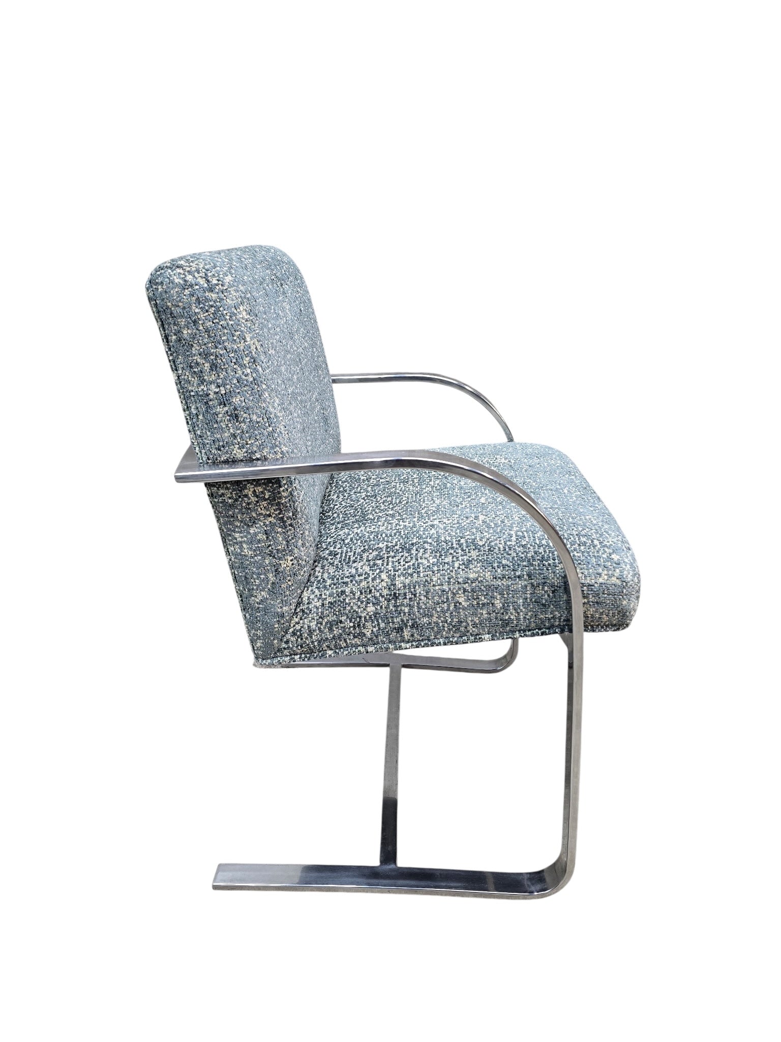 MCM Milo Baughman Chrome Chair and Ottoman