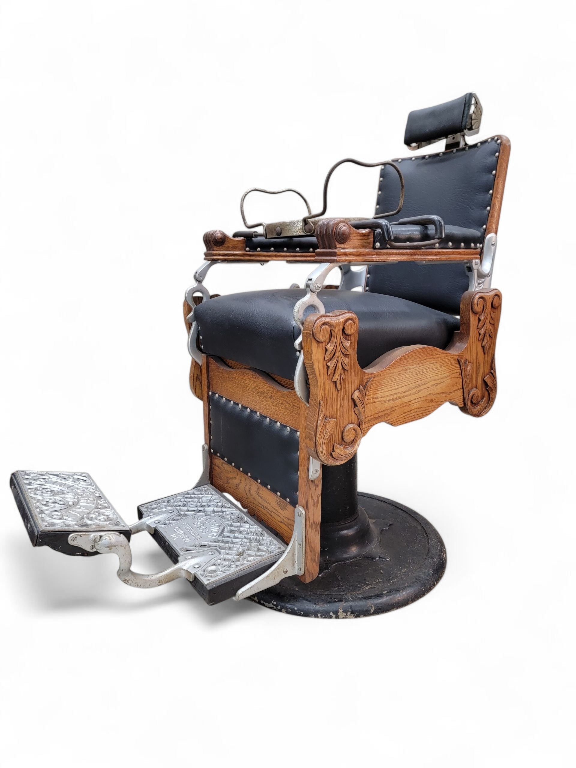 Antique Imperial Barber Chair by Melchior Bros. Barber Chair Company