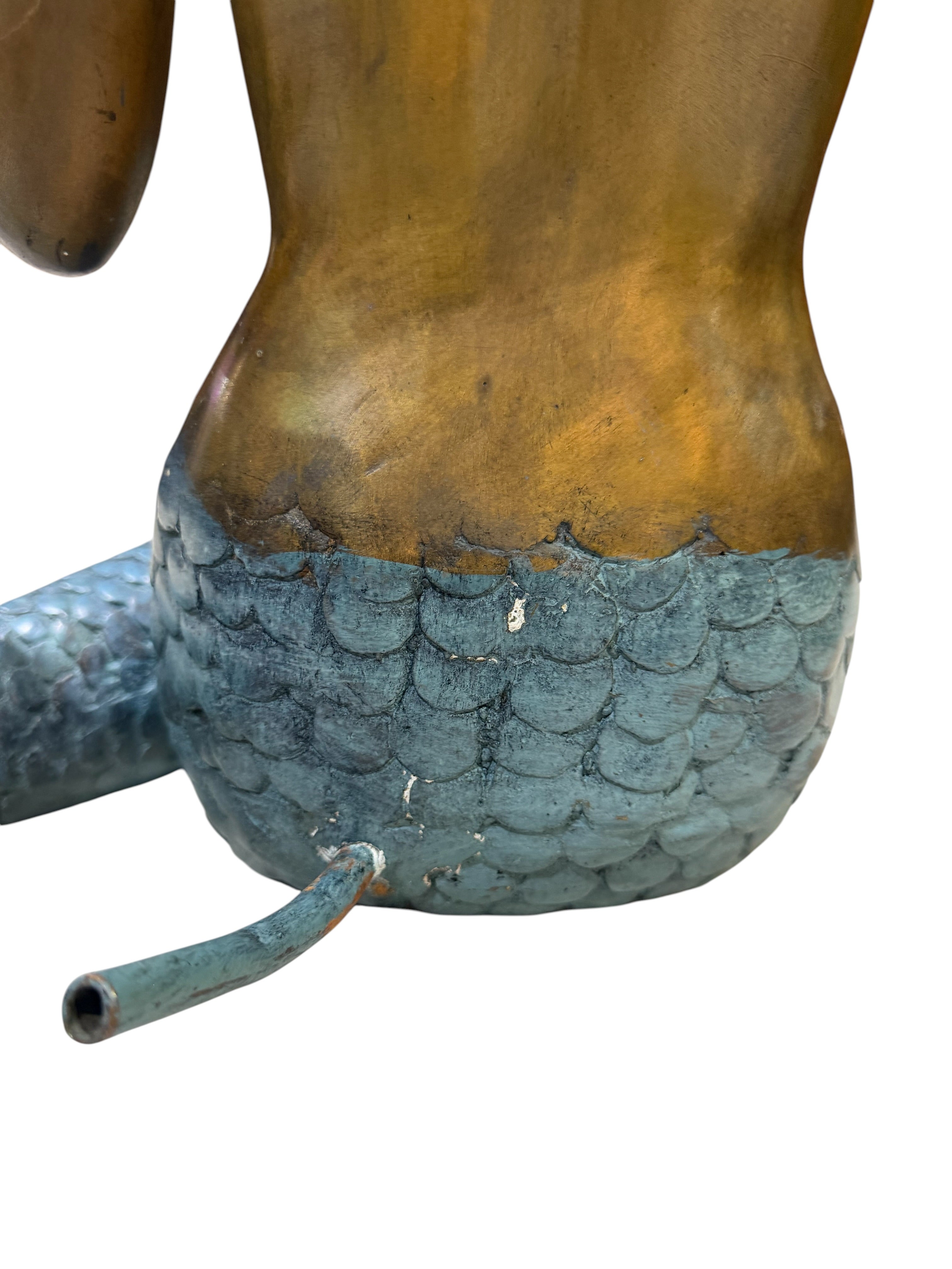 Bronze Mermaid Fountain Sculpture with Conch Shell