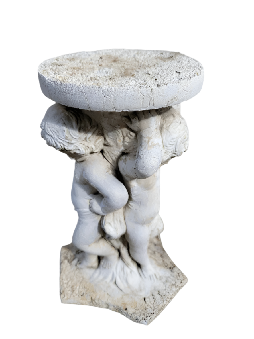 Vintage Neoclassical Style Cherub/Putti Garden Sculpture/Stand