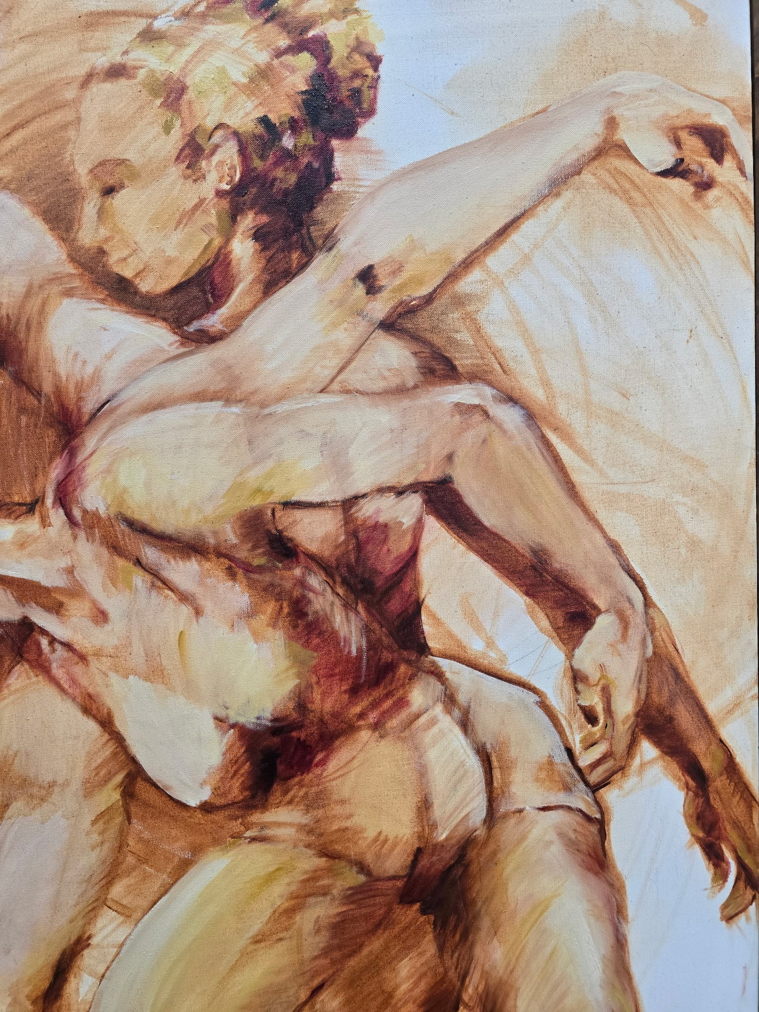 Vintage Oil Painting of Ballet Dancers