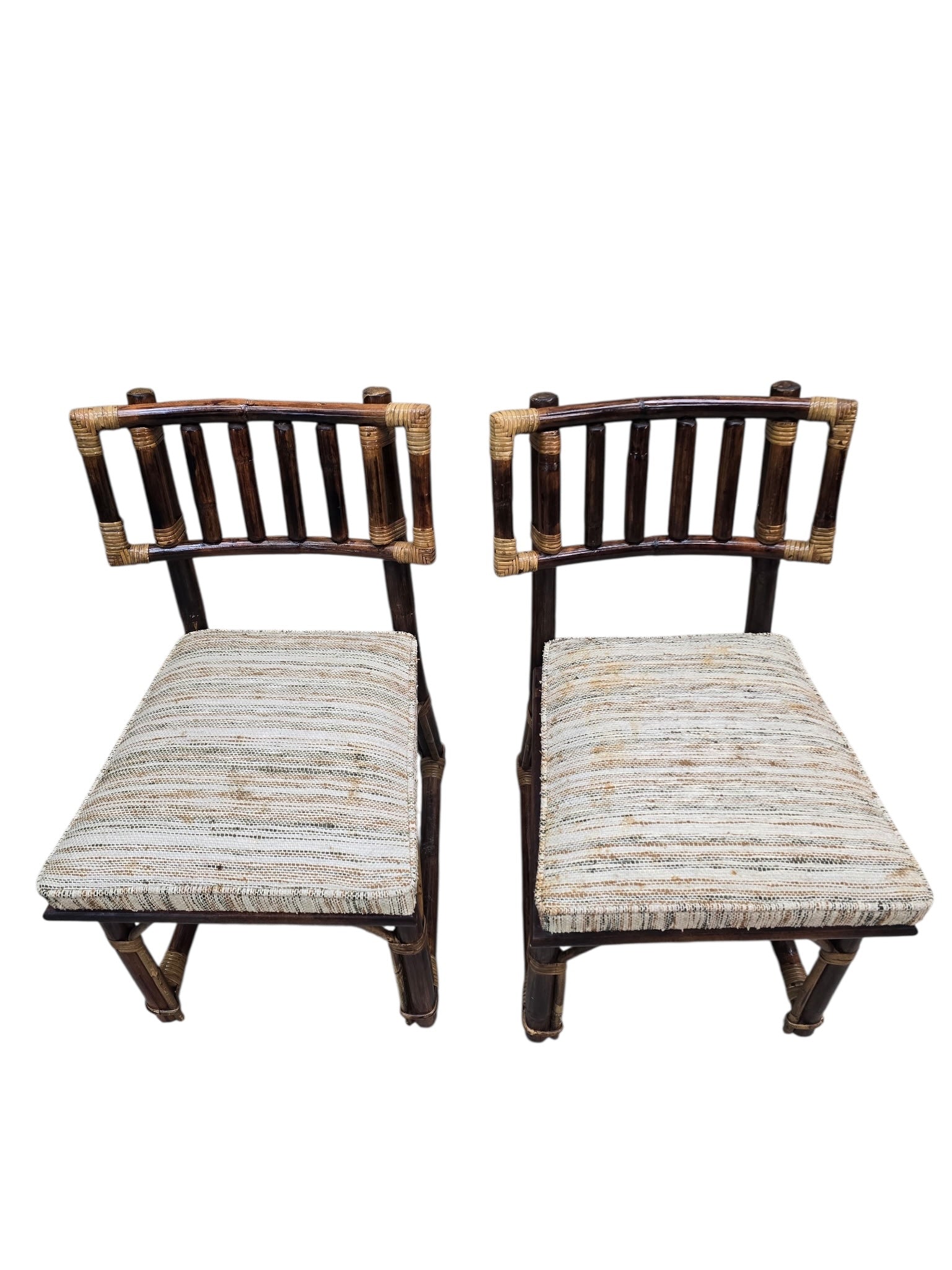 MCM John Wisner for Ficks Reed Rattan & Bamboo Dining Chairs, Set of 6