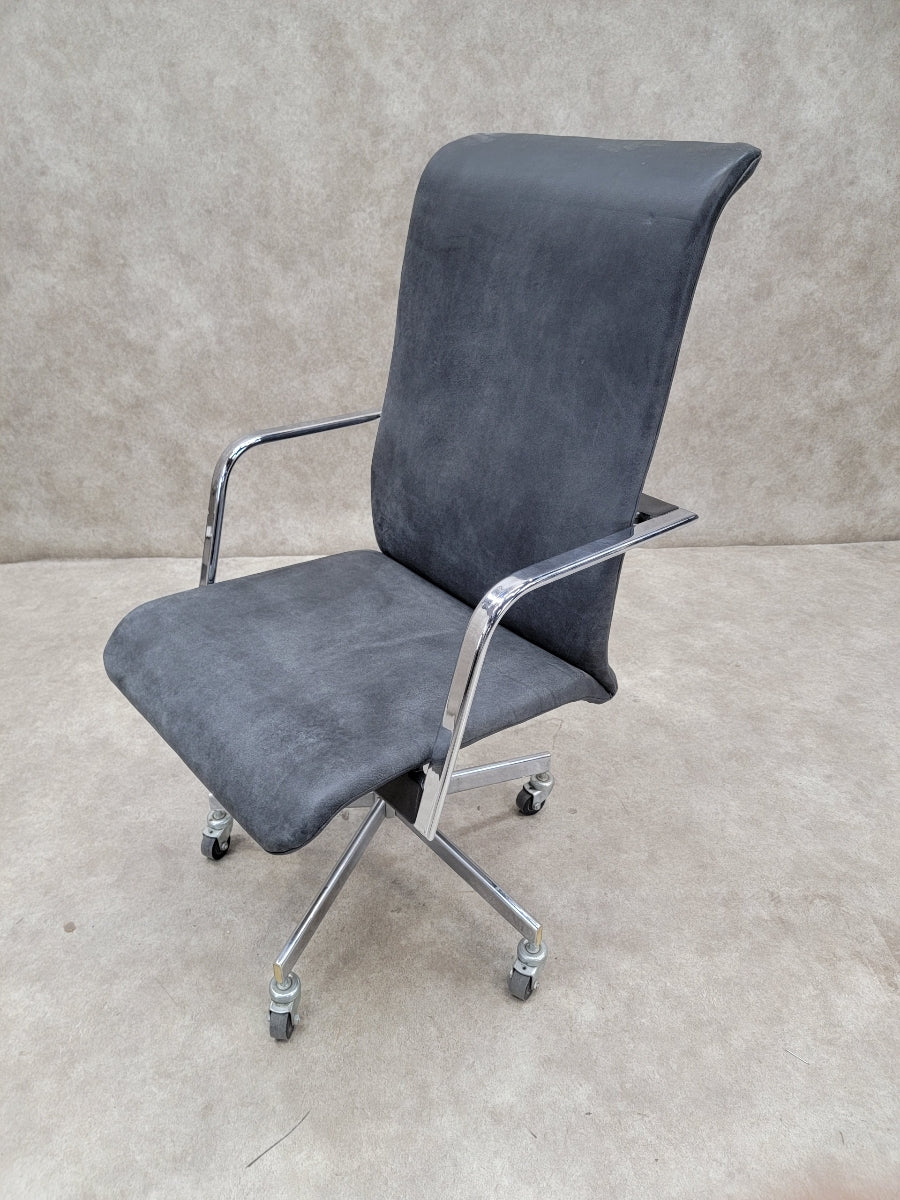 Mid Century Modern Herman Miller High Back Swivel Office Chair Newly Upholstered