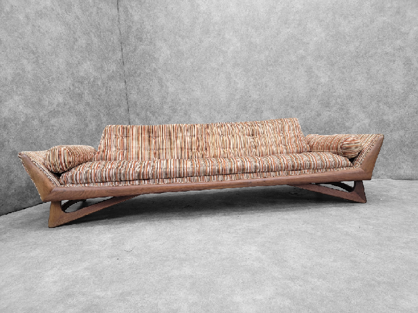 NEW - Mid Century Modern Adrian Pearsall Walnut Gondola Sofa for Craft Associates