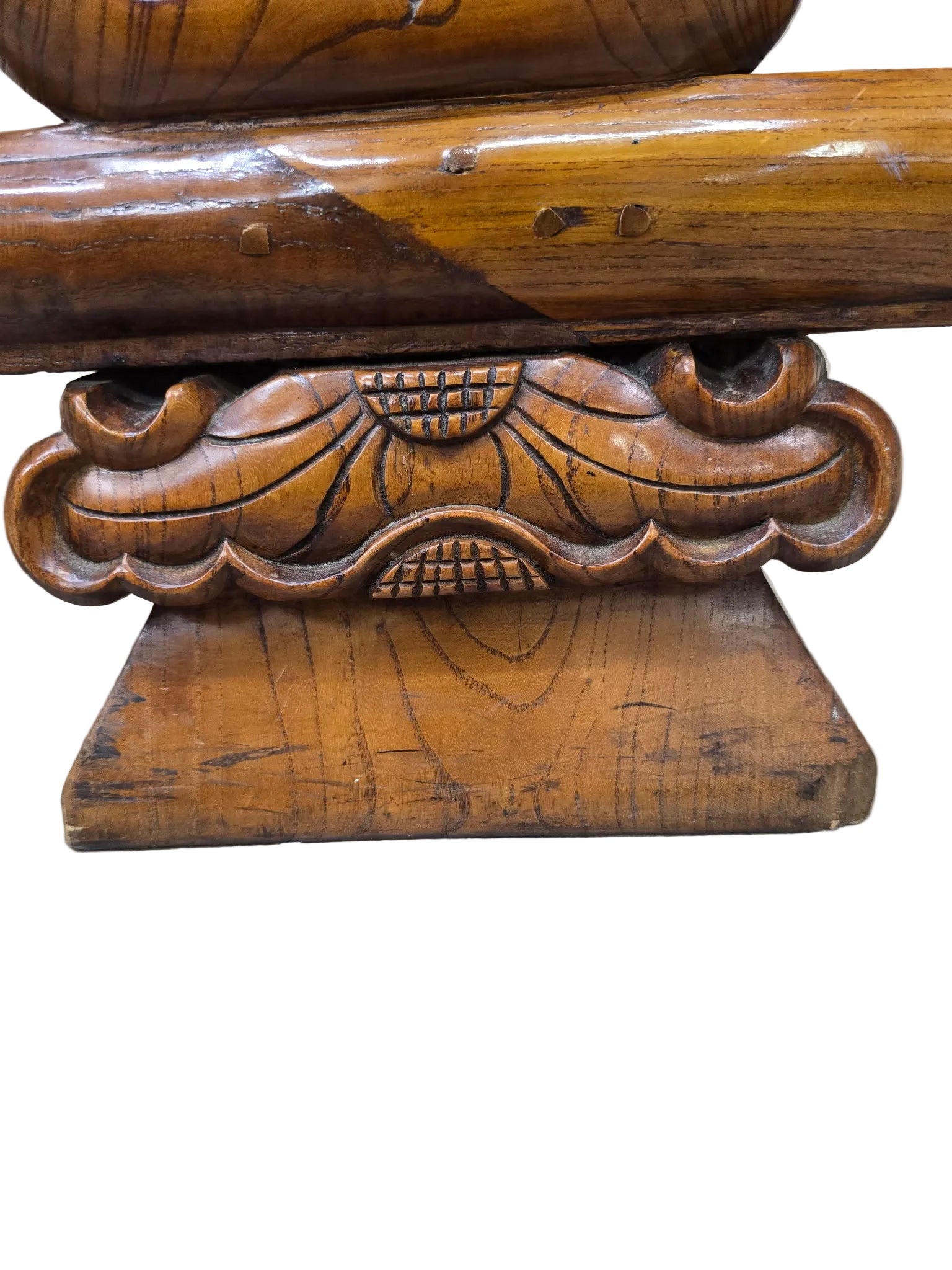 Chinese Carved Wood Theater Bench, Circa 1900