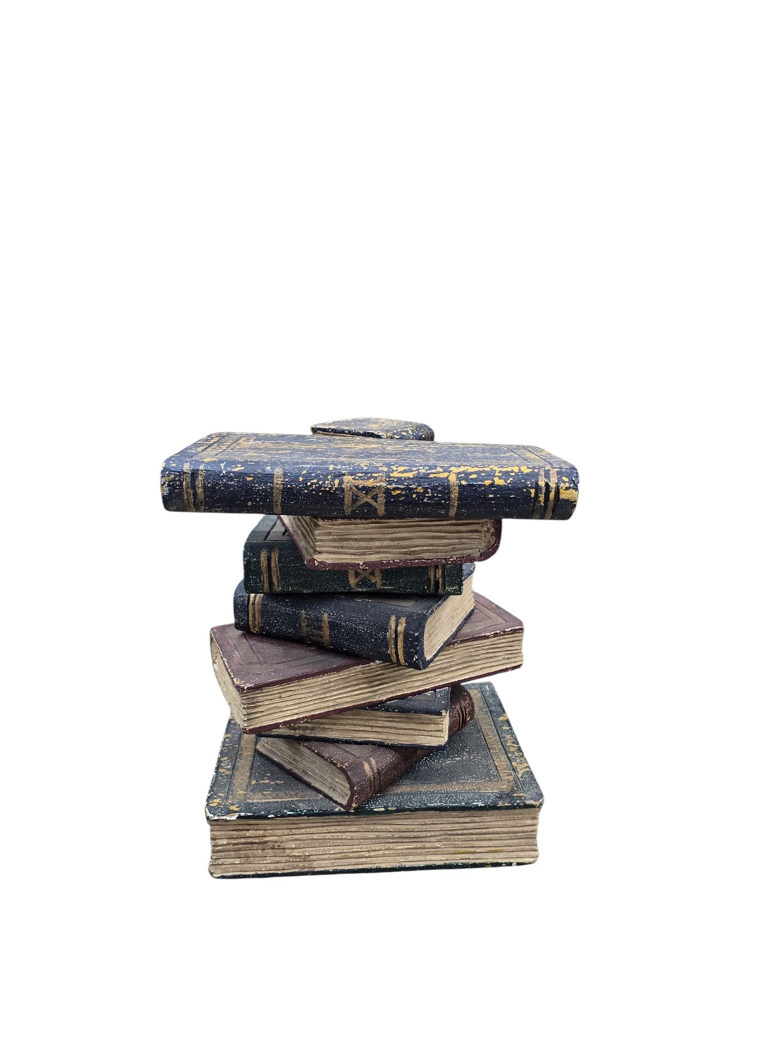 Vintage Regency Style Faux Stacked Book Side Table