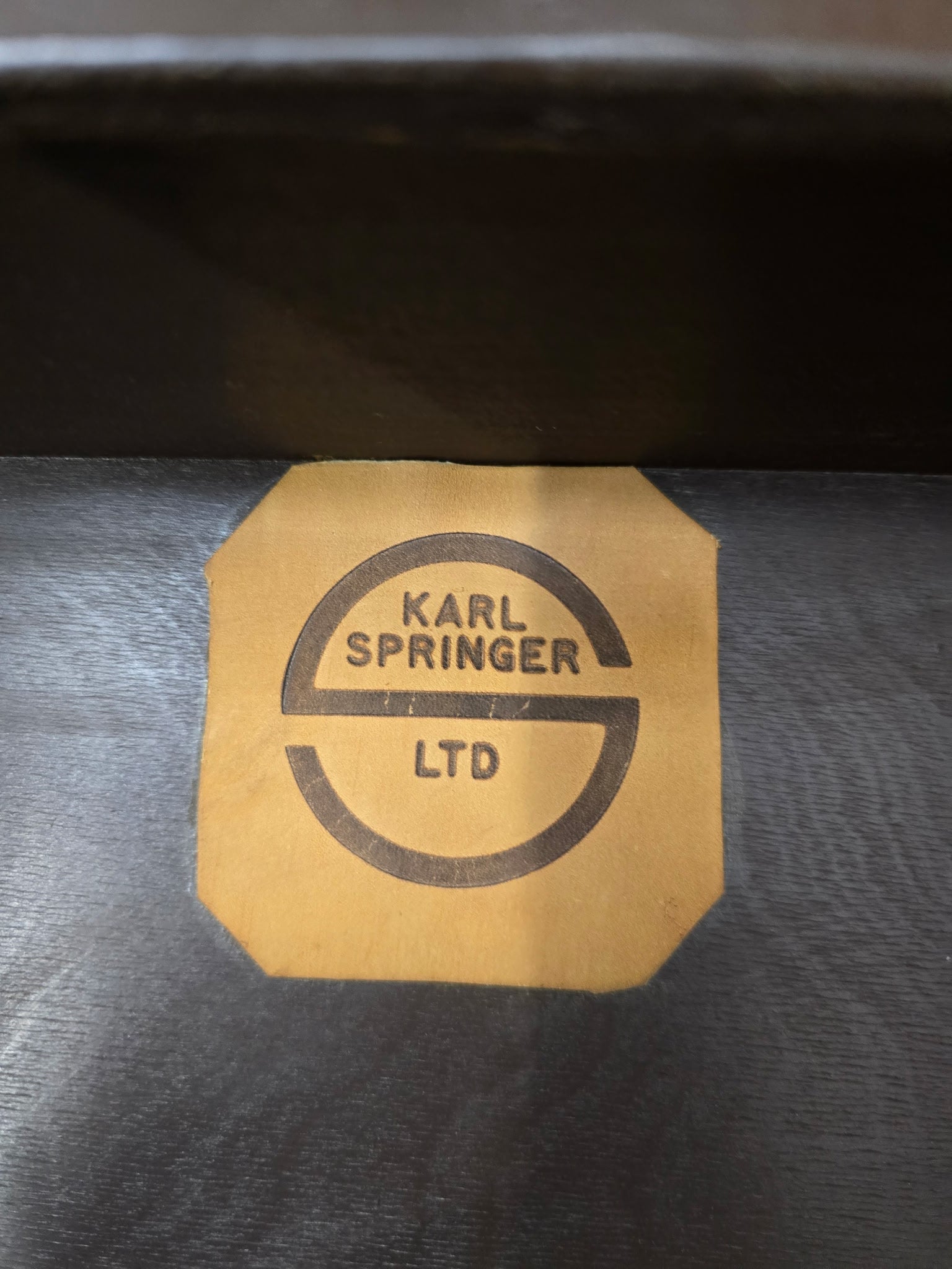 Karl Springer LTD Modernist Ribbed Dark Brown Lacquered Side Table