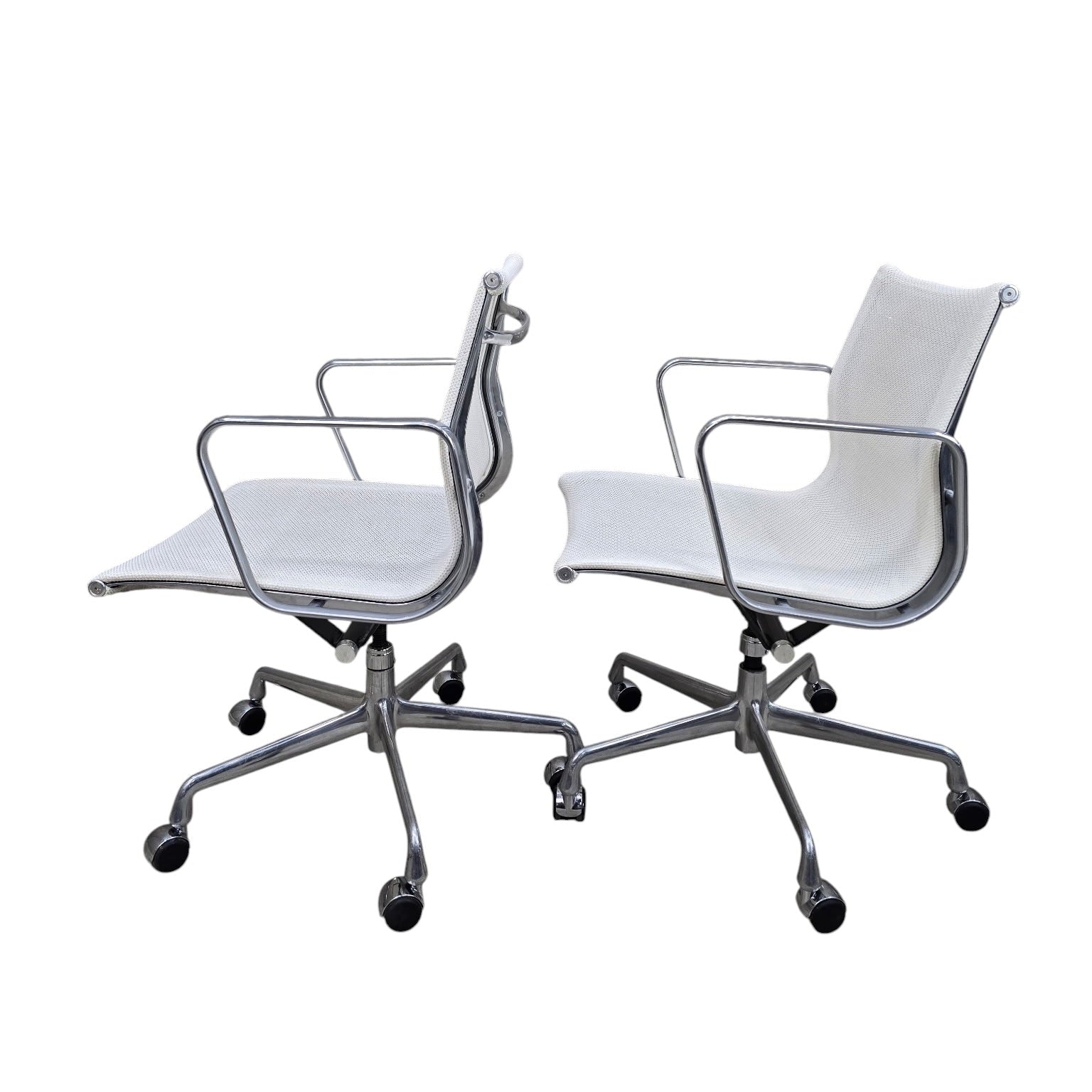 MCM Herman Miller Eames White Mesh Low Back Office Chairs - 6
