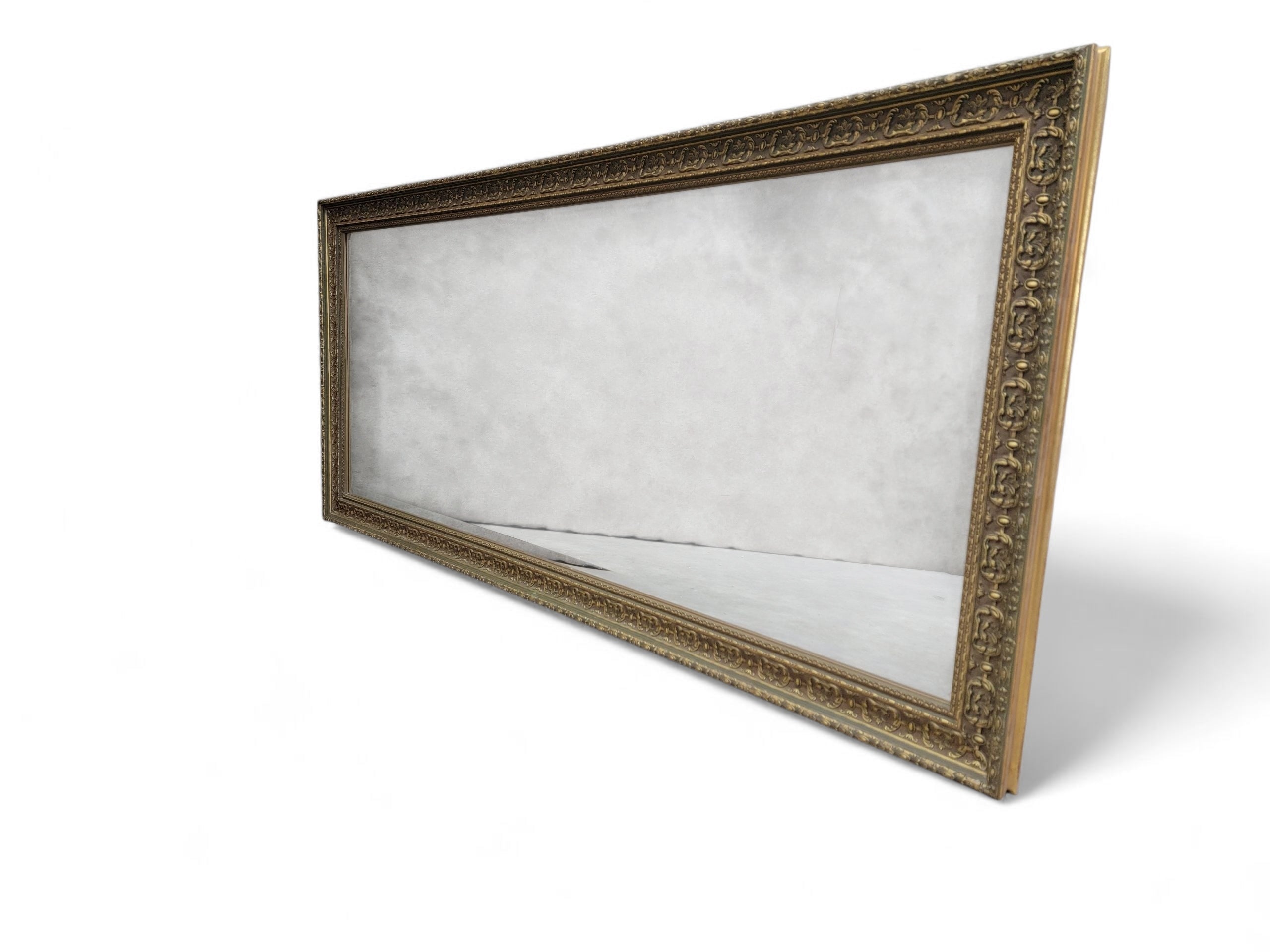 Antique French Carved & Gilded Frame Full Length Floor/Wall Beveled Mirror
