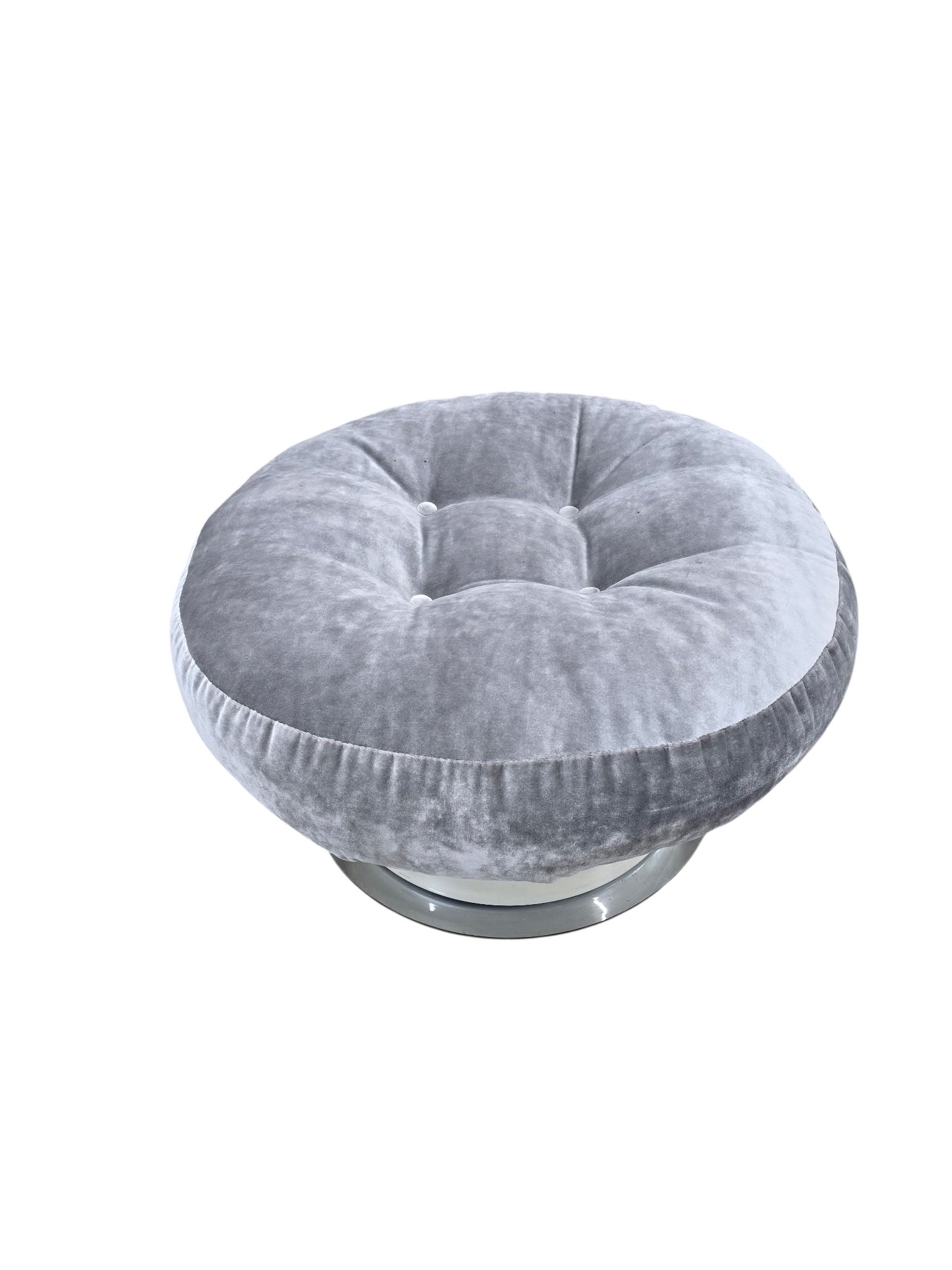 MCM Tufted Velvet Ottoman
