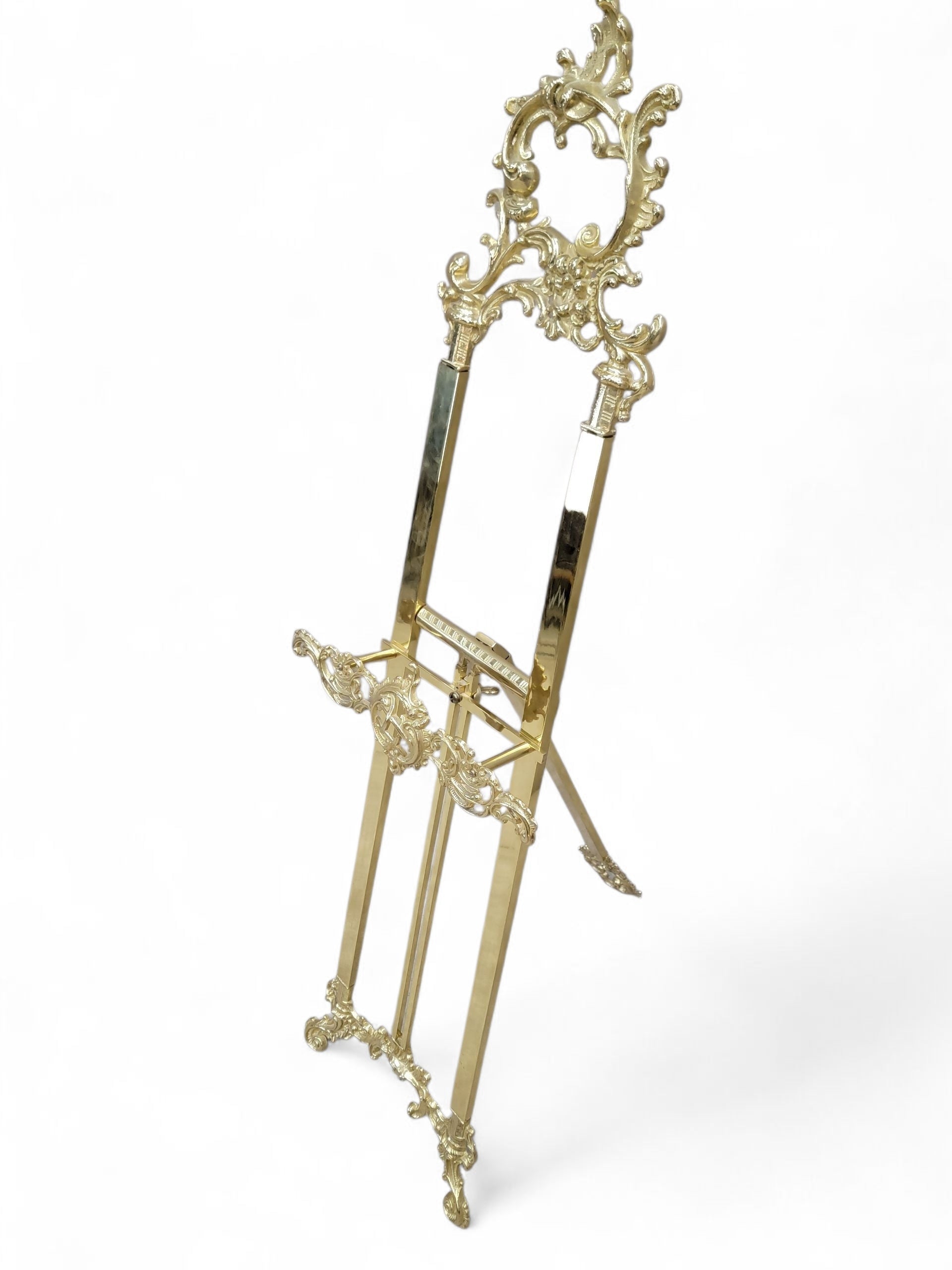 Vintage Italian Rococo Style Brass Painting Easel