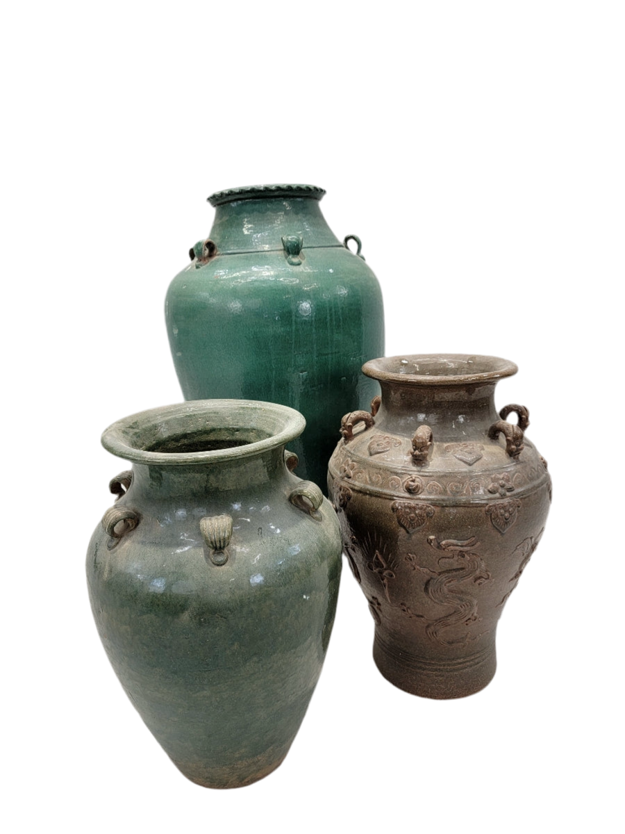 Antique Decorated Brown-Glazed Mataban Vase Jar