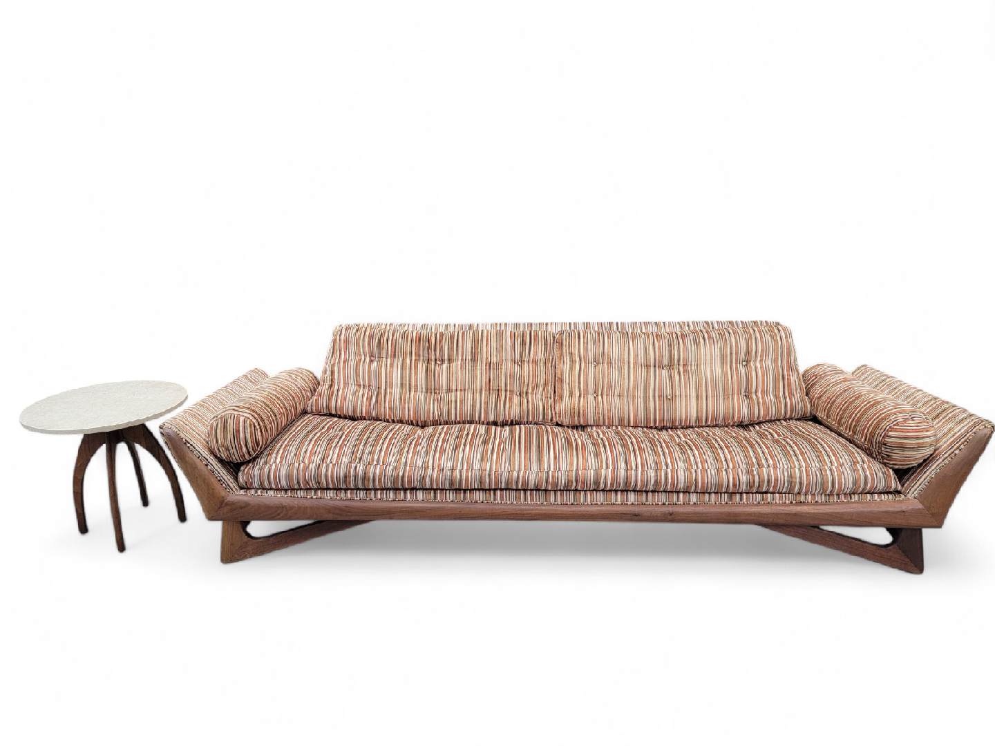 NEW - Mid Century Modern Adrian Pearsall Walnut Gondola Sofa for Craft Associates