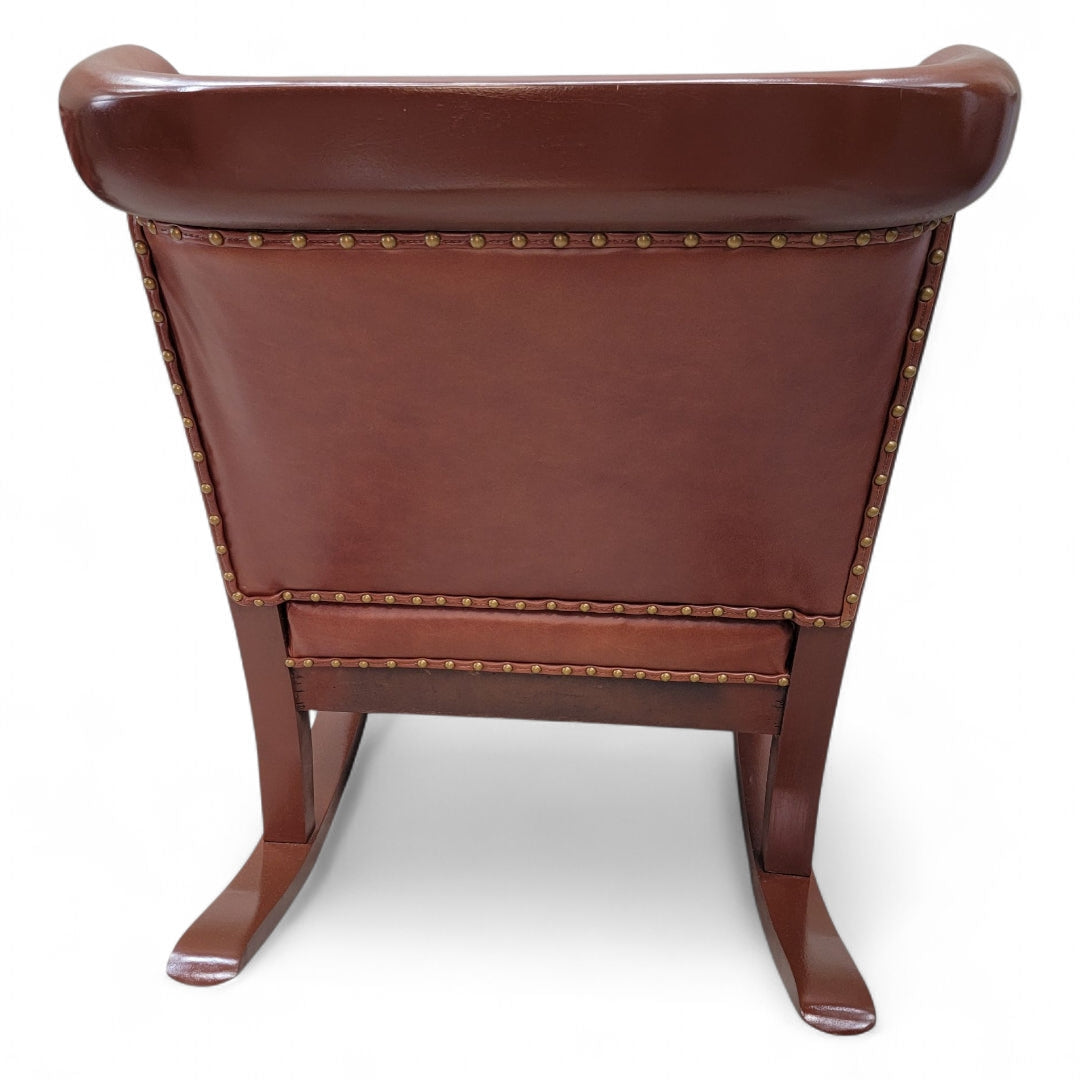 Antique R.J. Horner Style Carved Winged Griffin Tufted Parlor Set Newly Restored & Reupholstered in Leather - 3 Piece Set