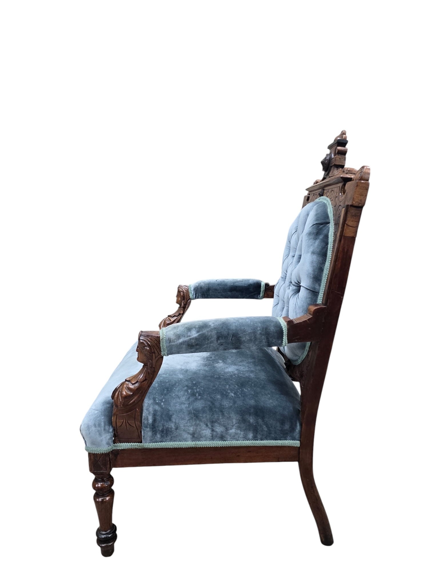 Antique Renaissance Revival Carved Chairs by John Jelliff - Set of 2