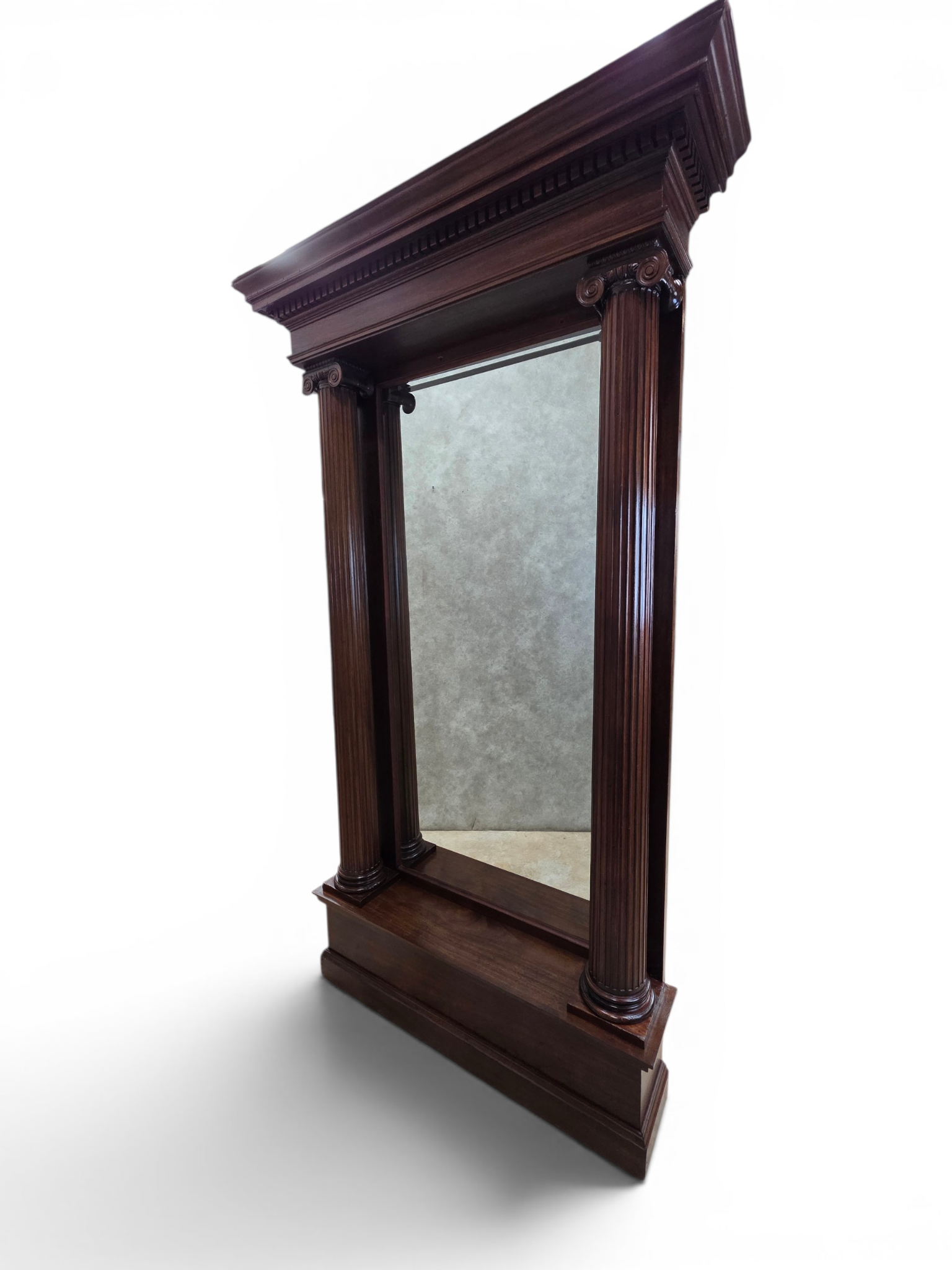 Antique Chicago Architectural Salvage Mahogany Pier / Hall Mirror