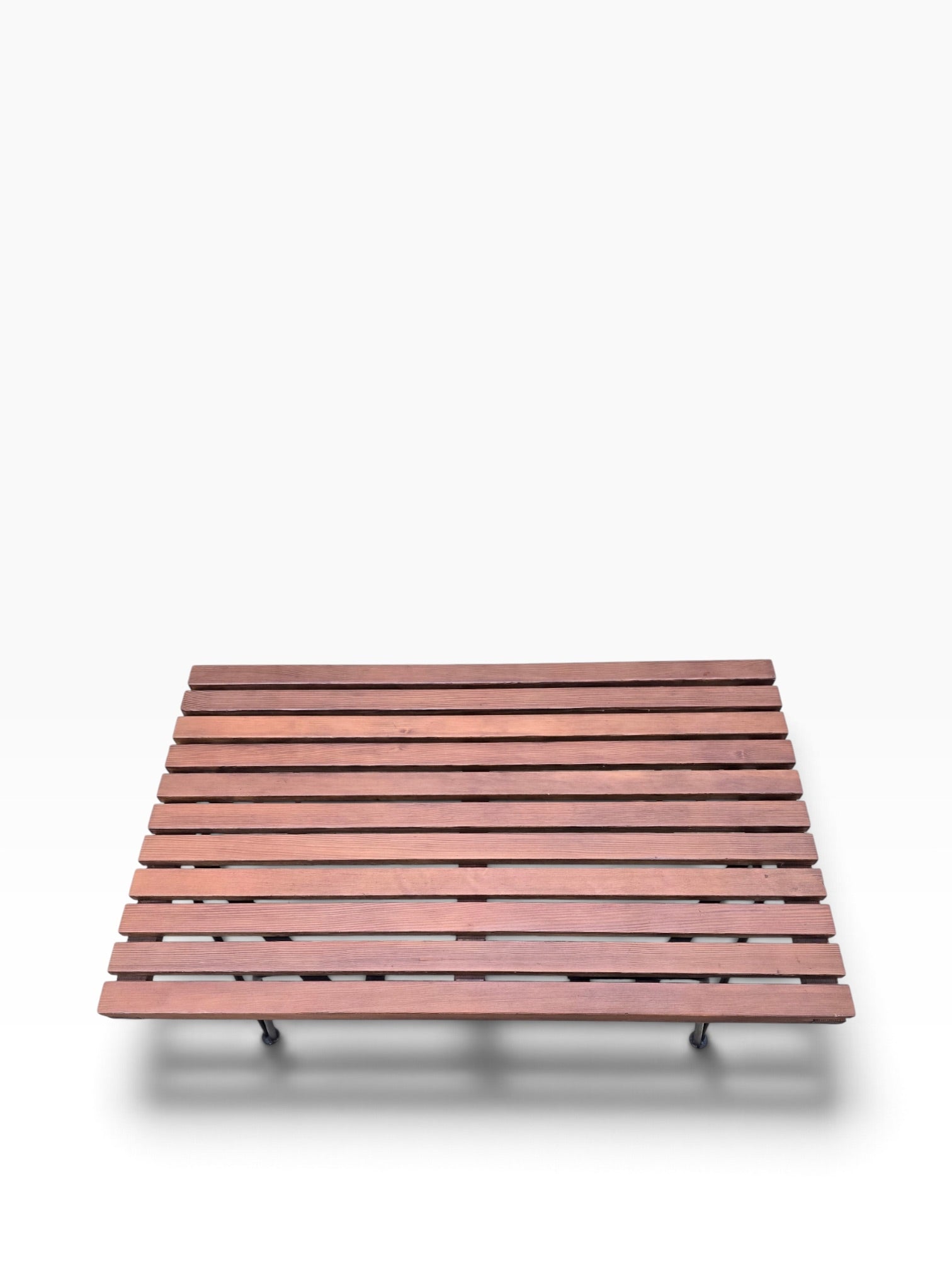 New- Mid Century Modern Pipsan Saarinen Style Slat Table Bench with Hair Pin Legs