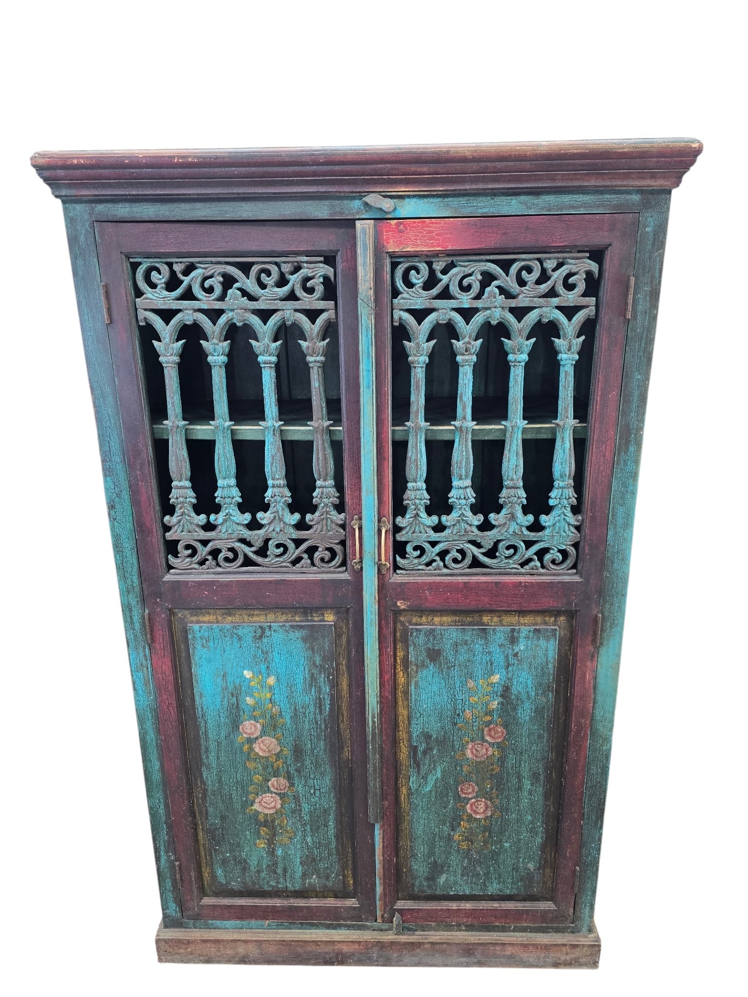 New - Antique German Hand Painted Cabinet