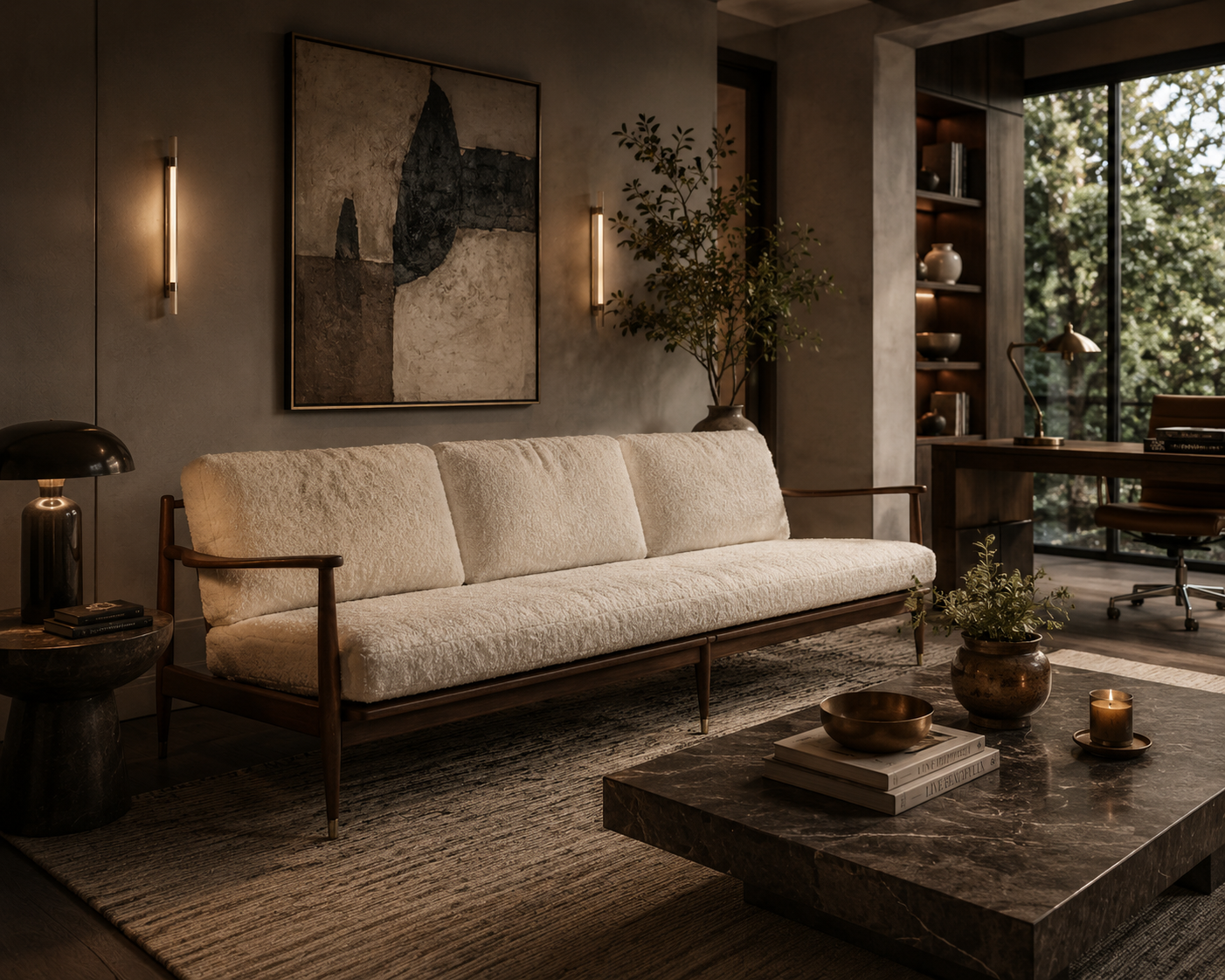 Danish Modern Sofa by Ib Kofod-Larsen Newly Reupholstered