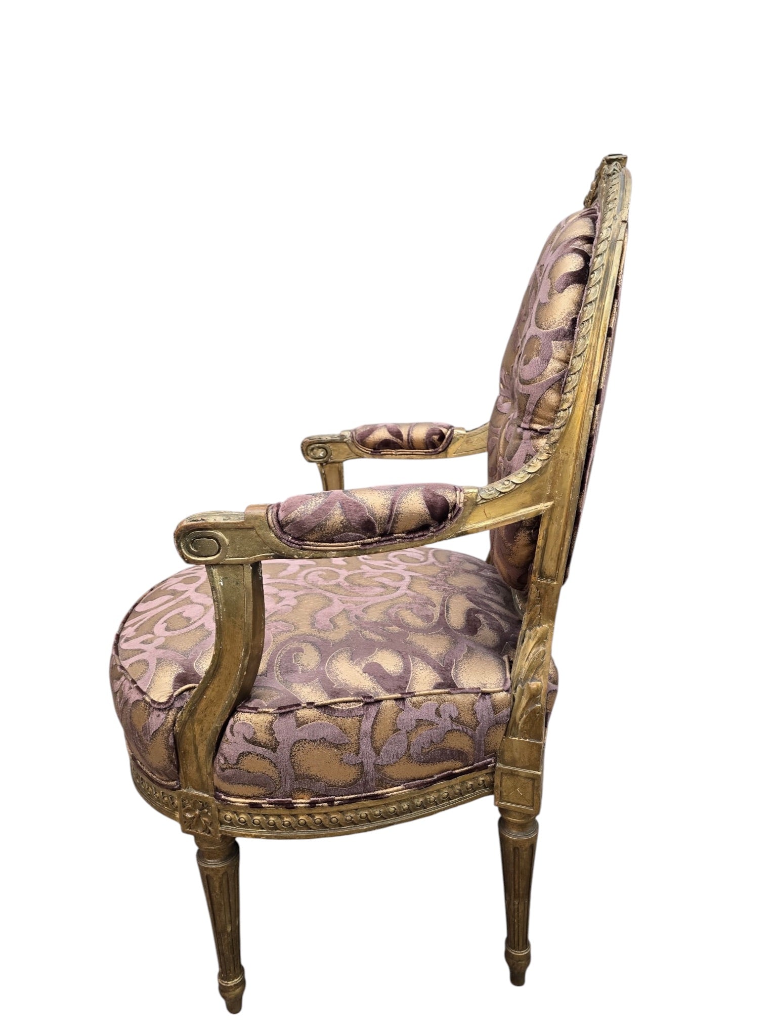 Antique French Louis XV Style Fauteuil Chairs Newly Reupholstered - Pair