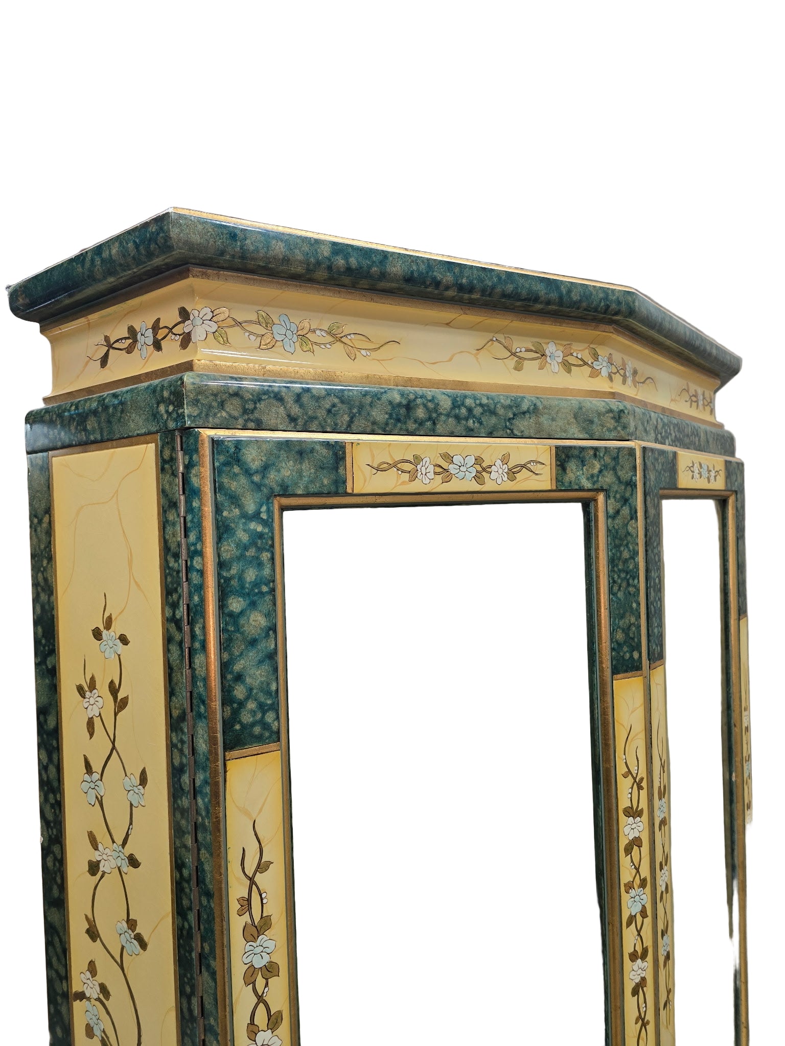 MCM Etched and Hand Painted Display Cabinet