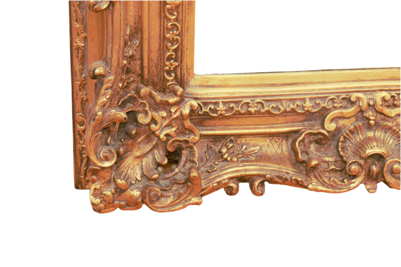 Antique Rococo Style Ornate Gold Gilded Wall Mirror