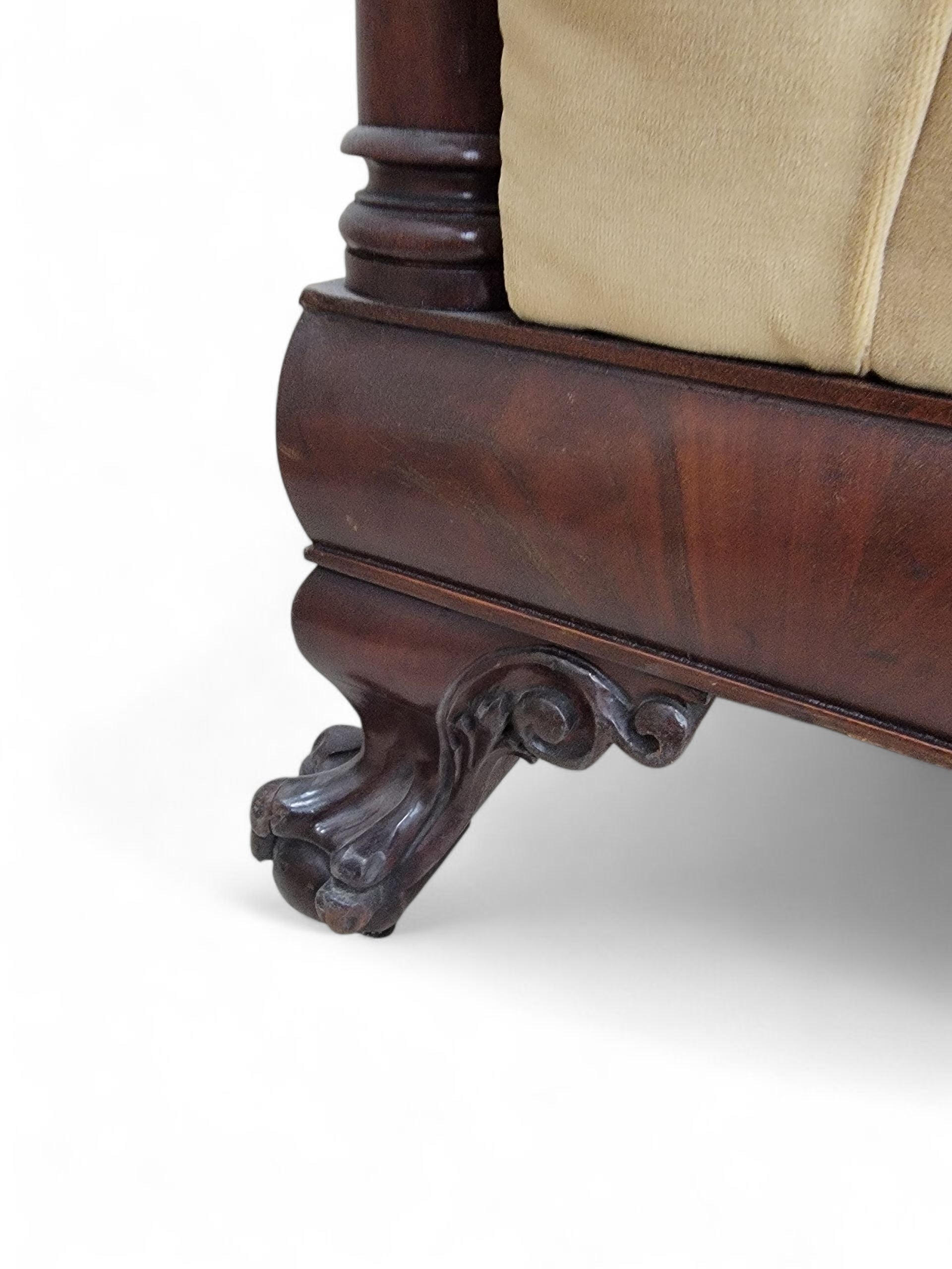 Antique English Colonial Mahogany Cube Chair