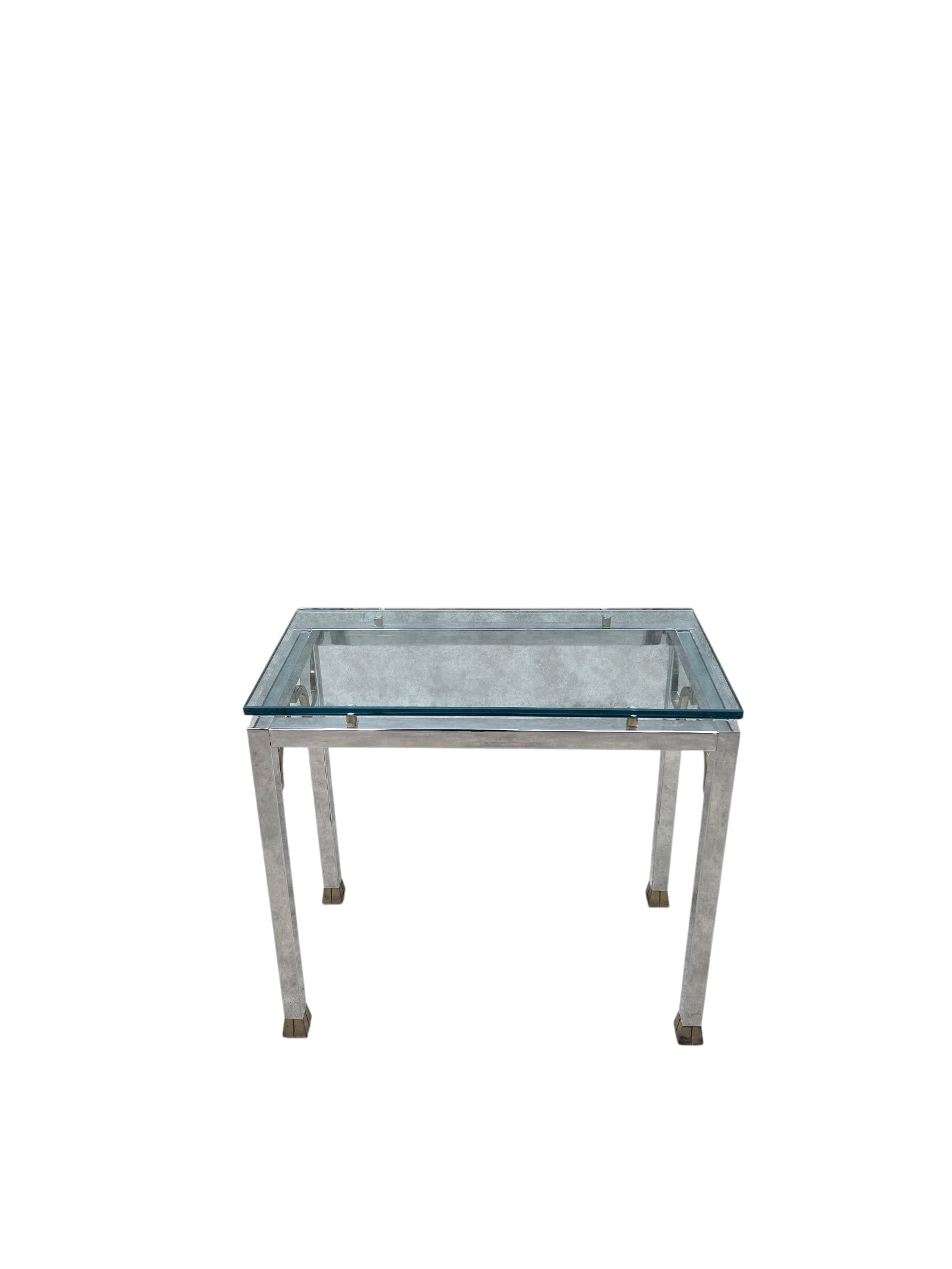 MCM Chrome and Glass Console Table