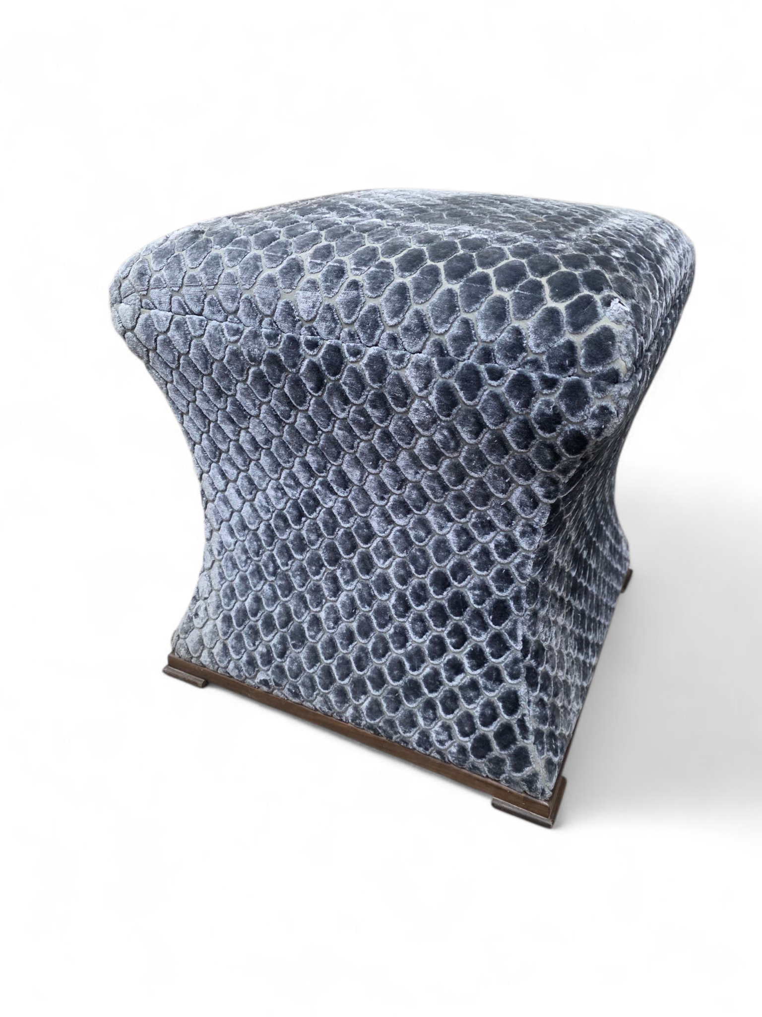 Custom Concave Ottomans Newly Reupholstered - Pair