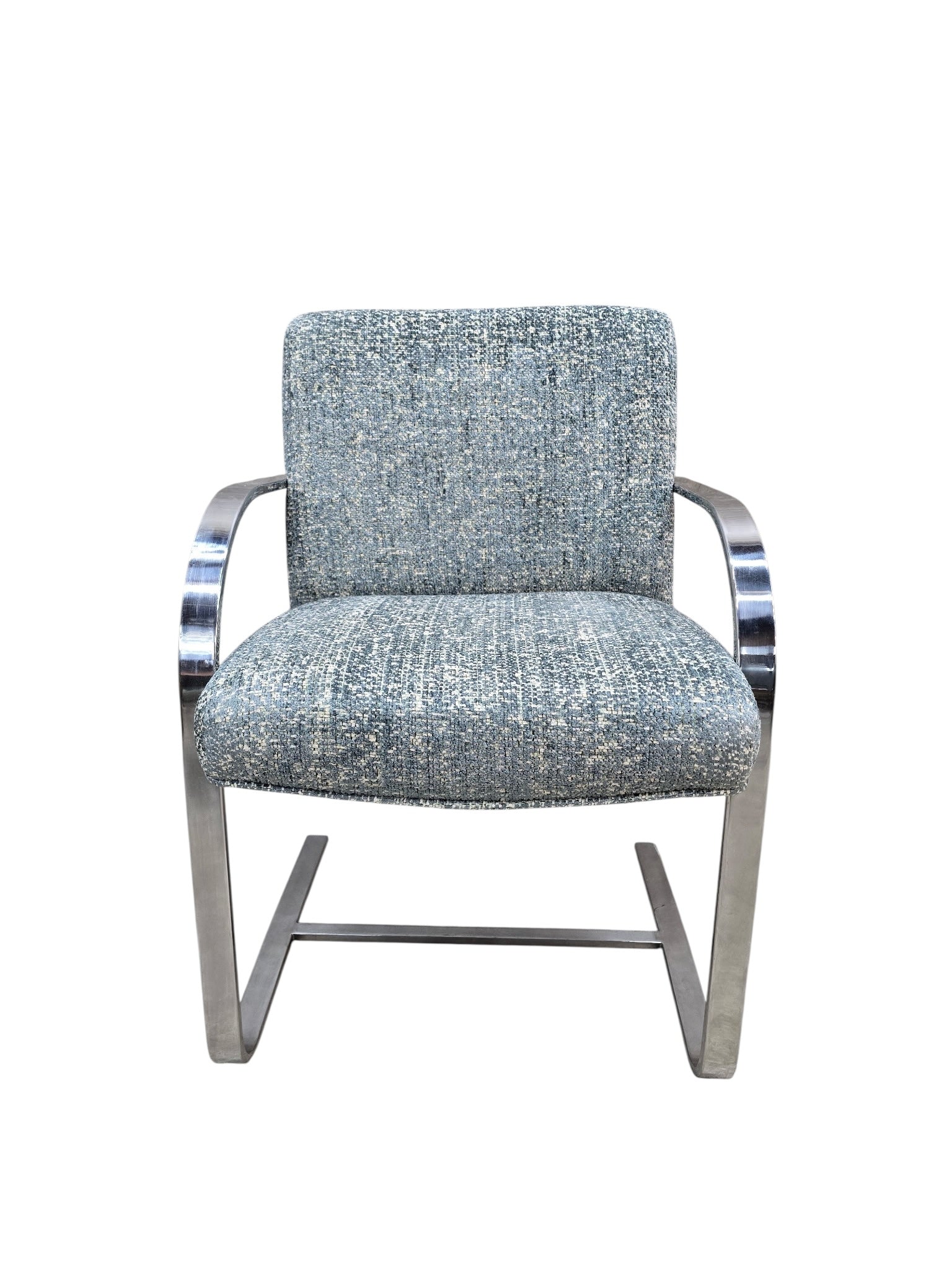 MCM Milo Baughman Chrome Chair and Ottoman