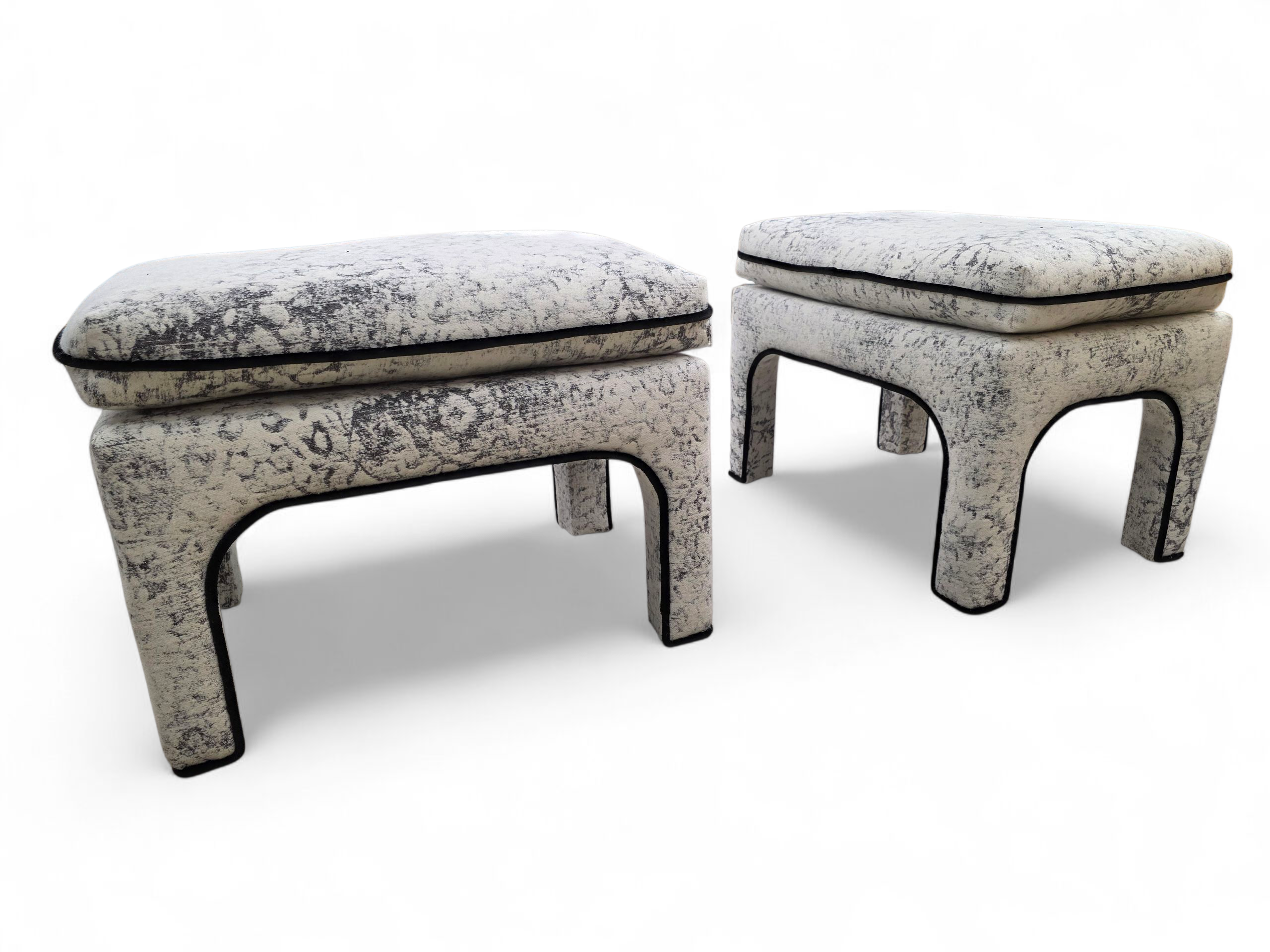 Mid Century Modern Pillow Top Ottoman/Stools by Directional Newly Reupholstered - Pair