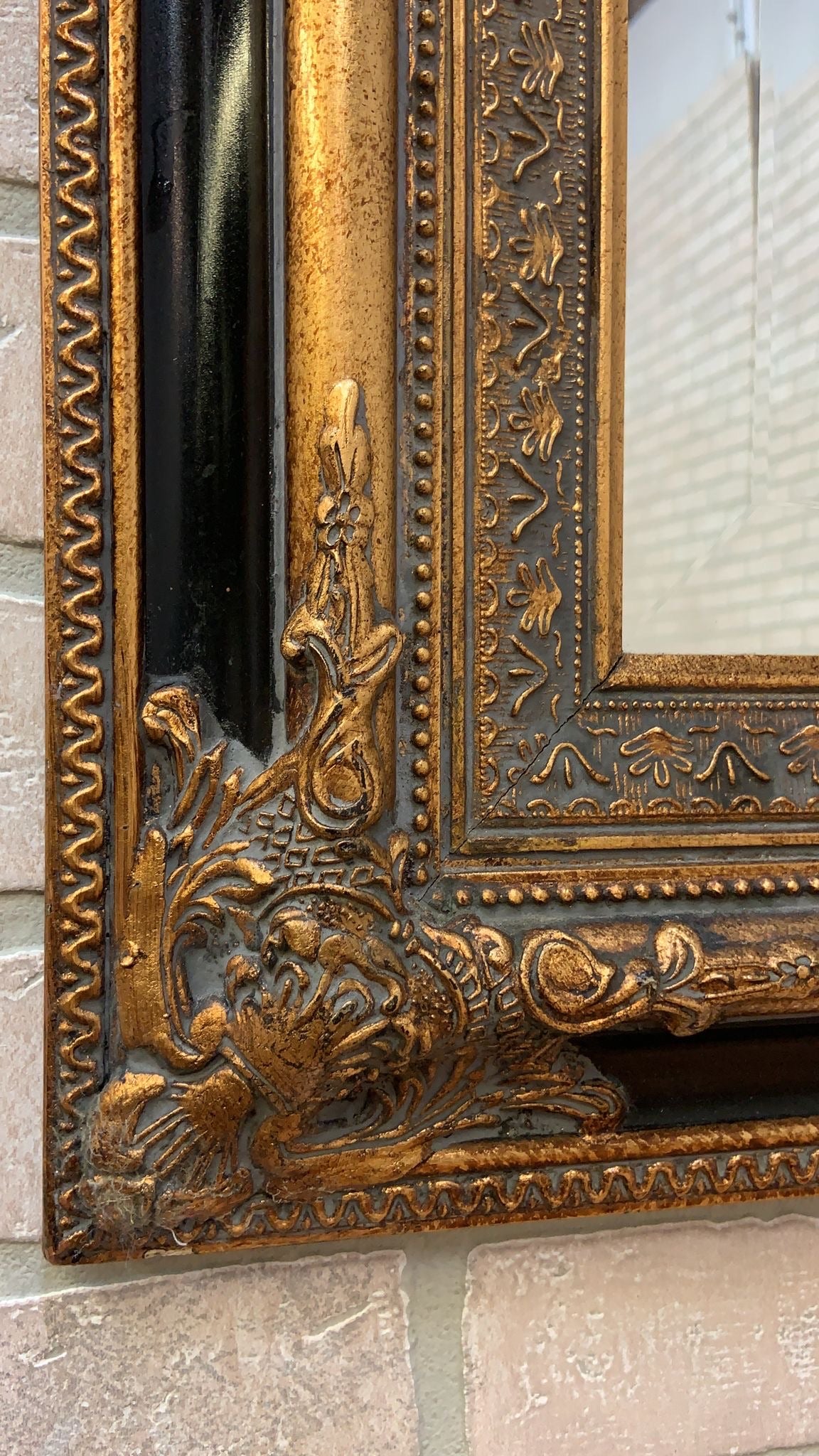 Vintage Colonial Baroque Style Wall Mirrors - Pair