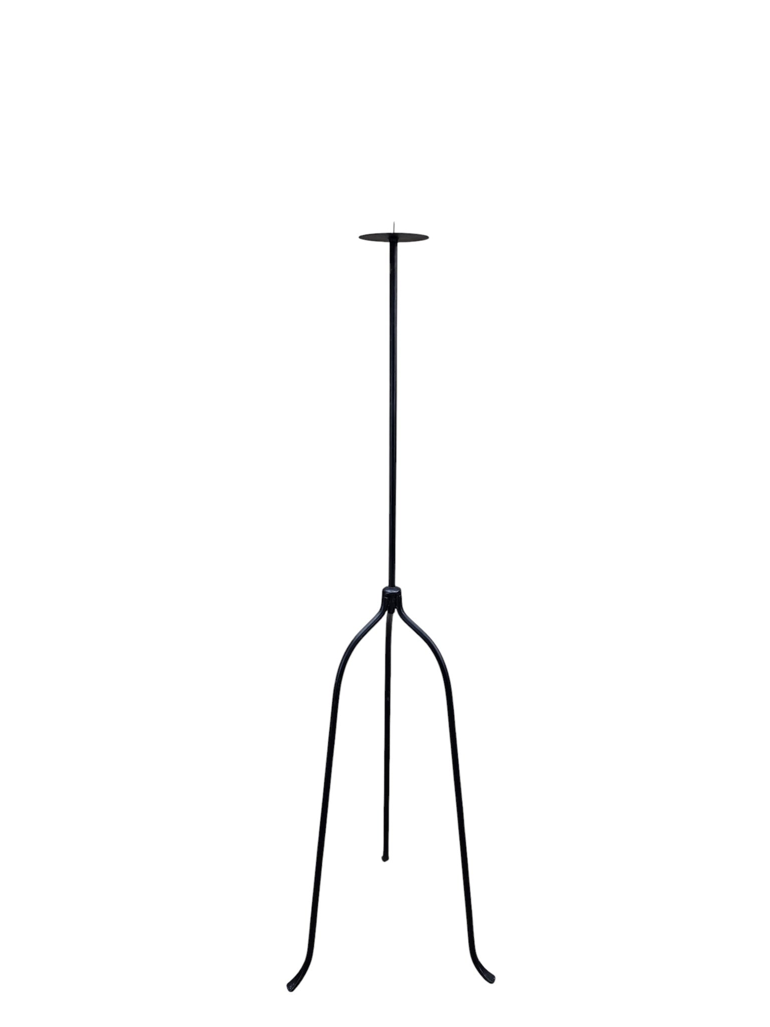 Vintage Black Iron Nail-Top Candle Stands – Set of 3