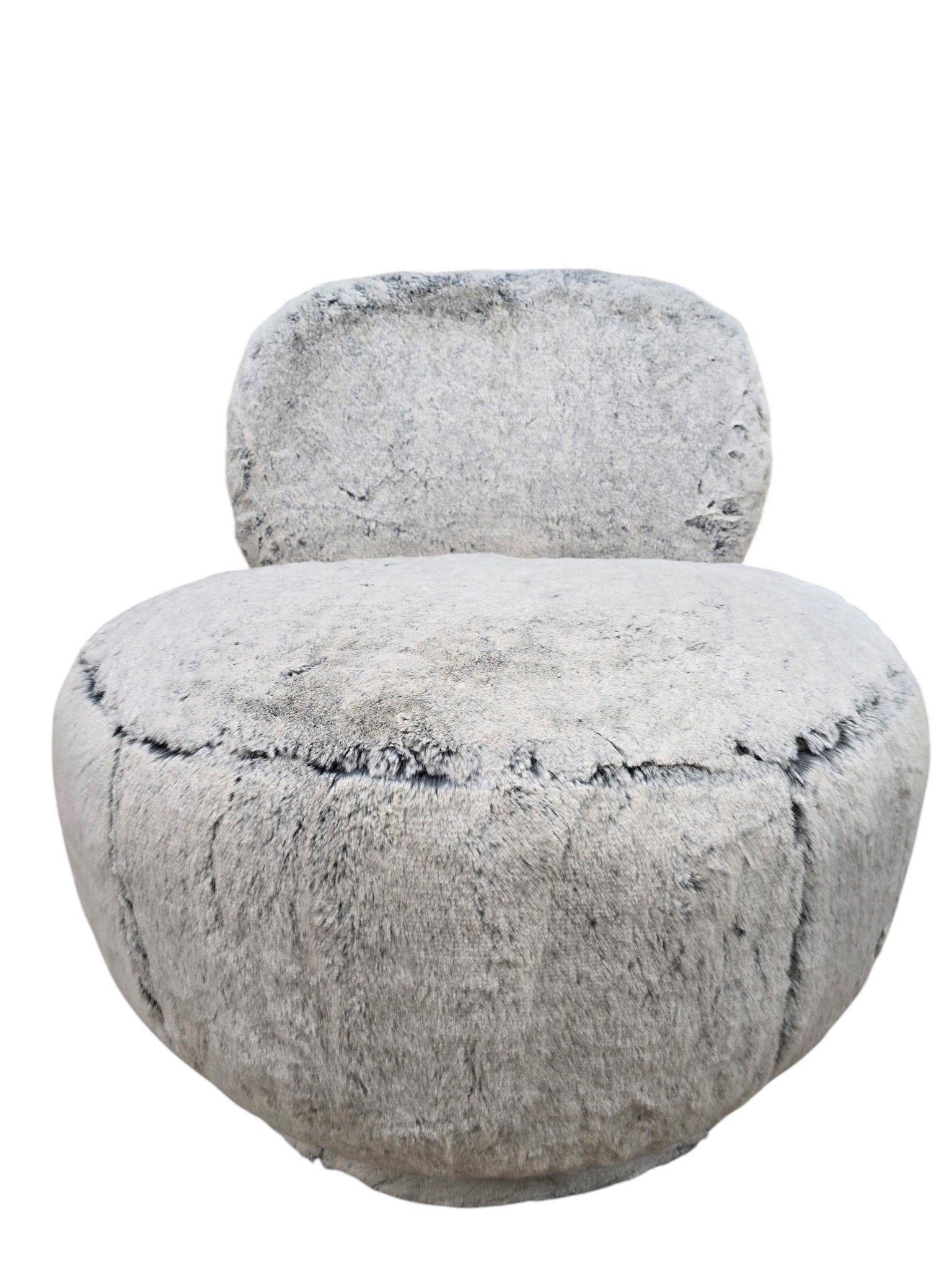 Postmodern Steve Chase Style Swivel Pouf Lounge Chairs and Ottoman Newly Reupholstered