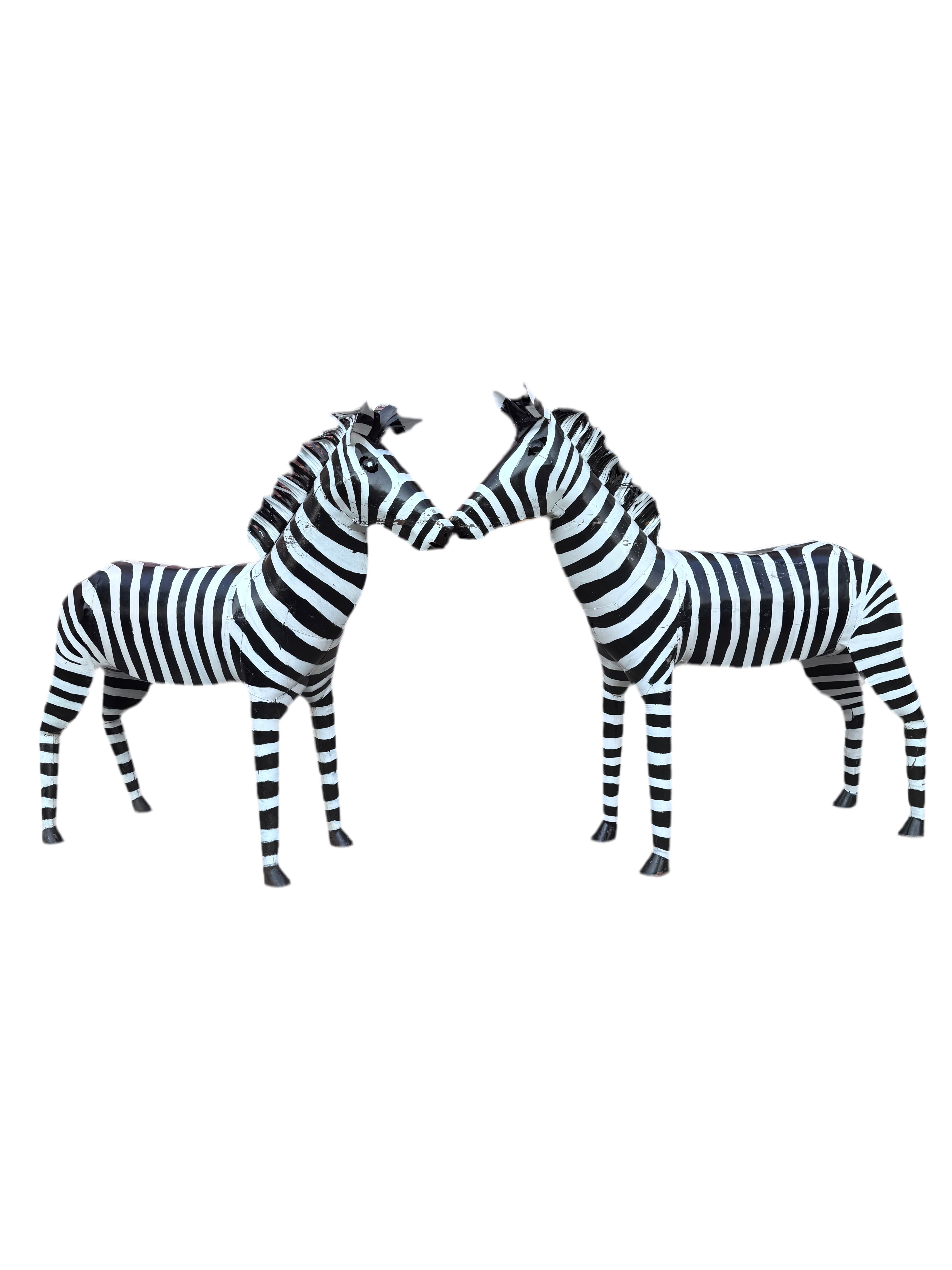 Vintage Life Side Metal Zebra Garden Statues - Pair