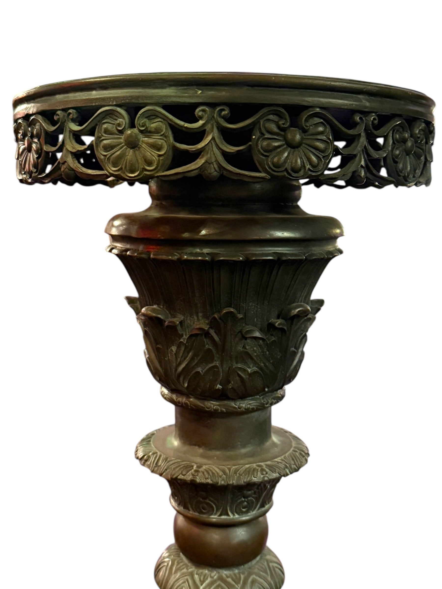 Antique Italian Neoclassical Style Figural Bronze Pedestal