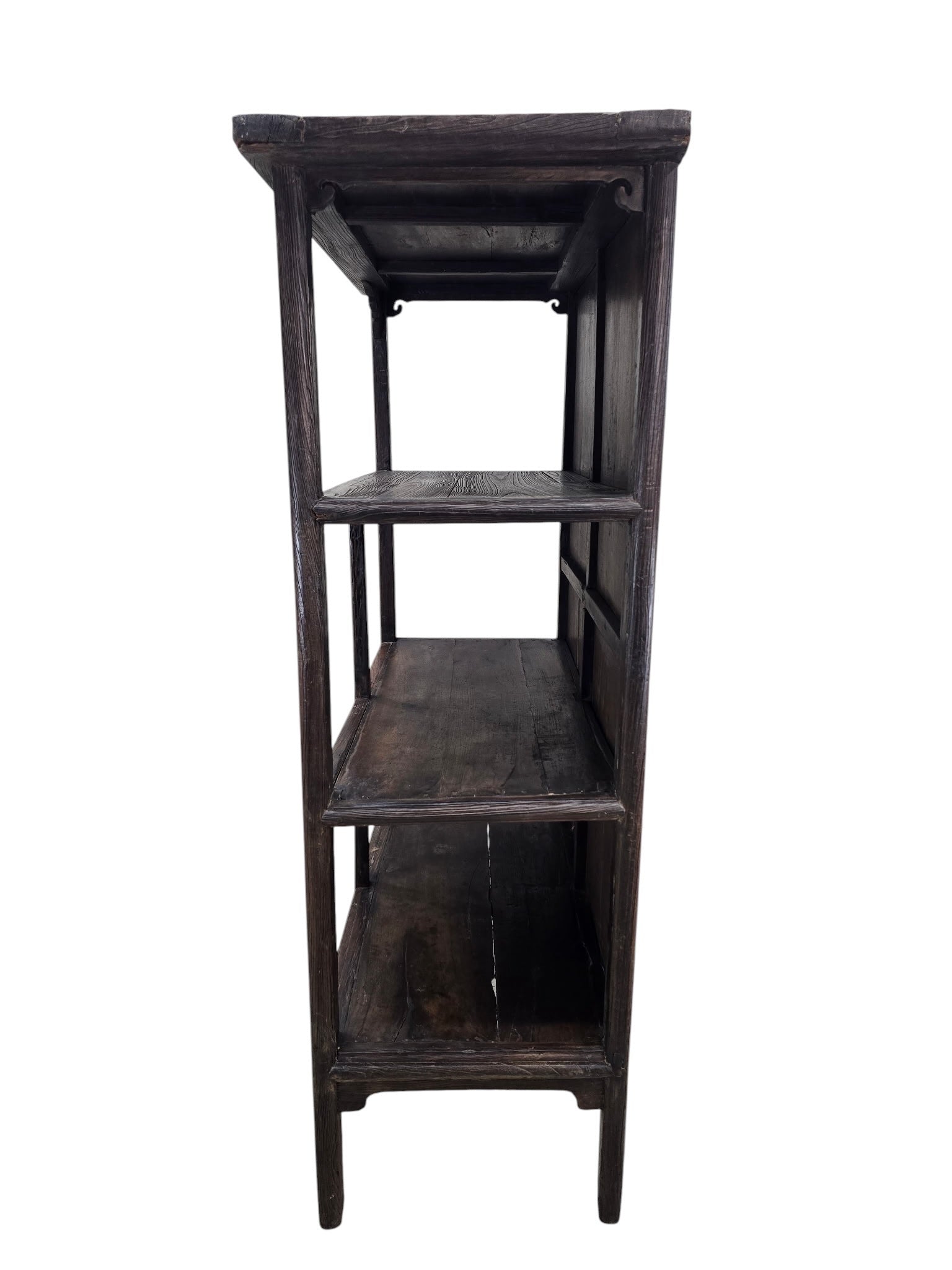 19th Century Chinese Shanxi Elm Wood Open Display Cabinet / Scholar's Bookcase