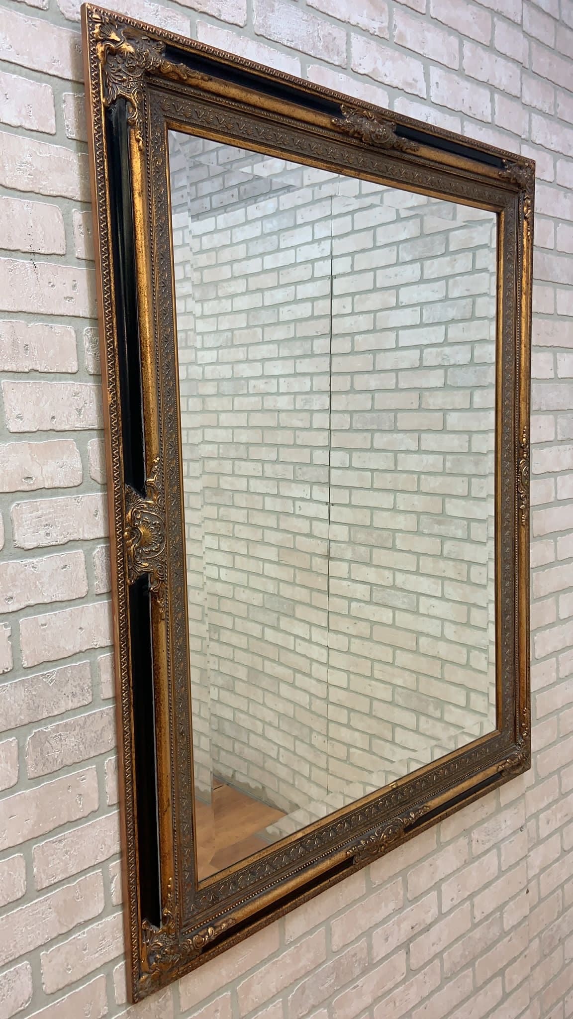 Vintage Colonial Baroque Style Wall Mirrors - Pair