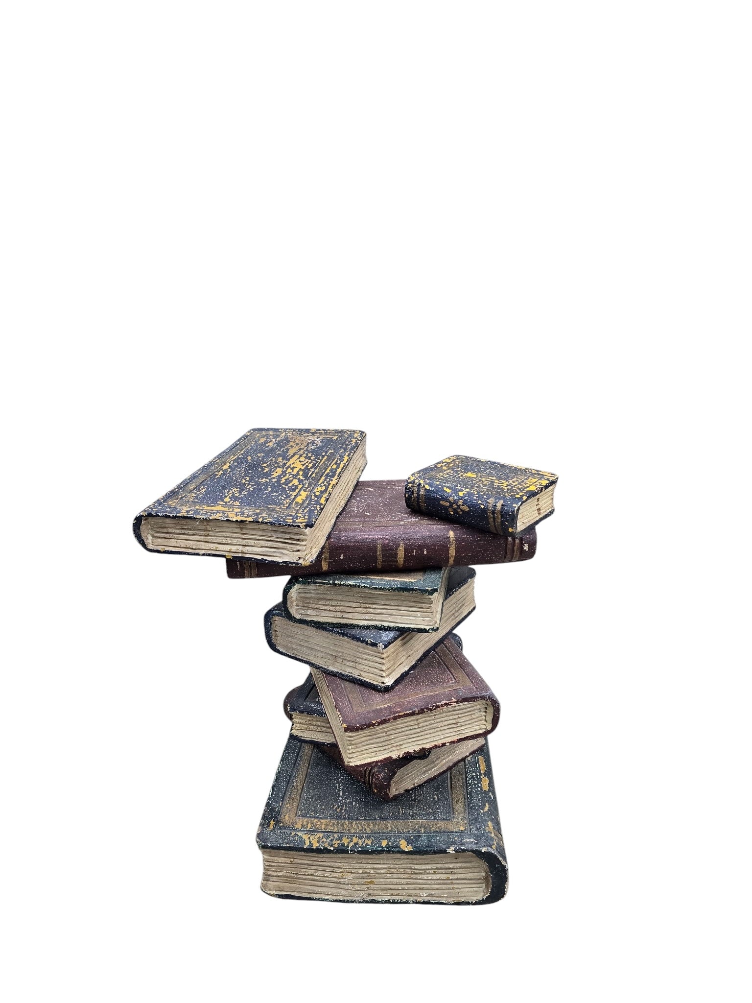 Vintage Regency Style Faux Stacked Book Side Table