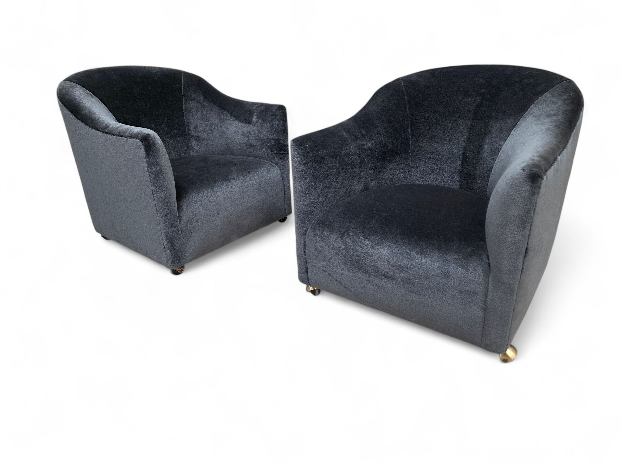 MCM Barrel Back Club Chairs by Kroehler Newly Reupholstered  - Pair