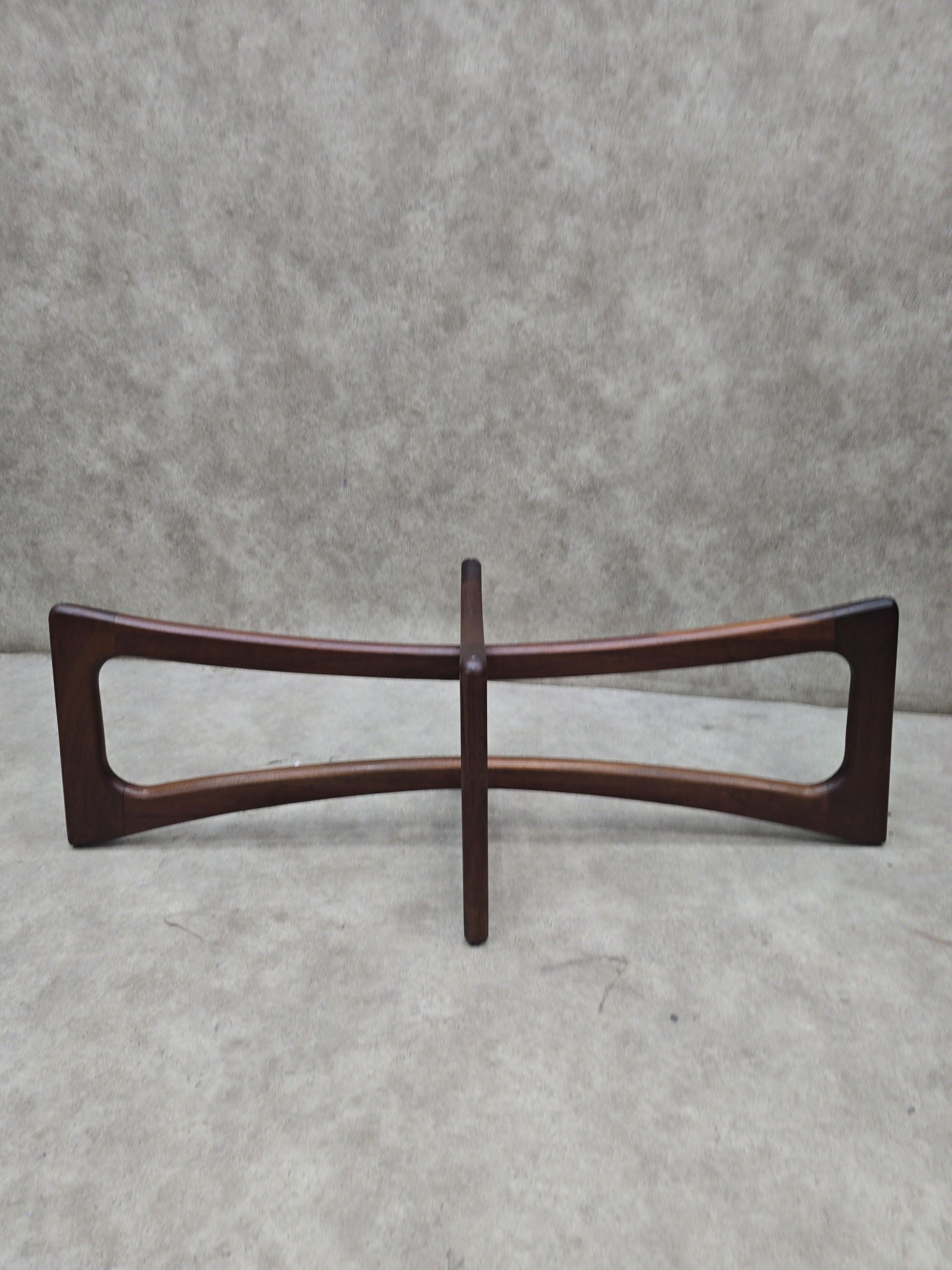 Mid Century Modern Adrian Pearsall Style Bowtie Oval Glass Top Coffee Table