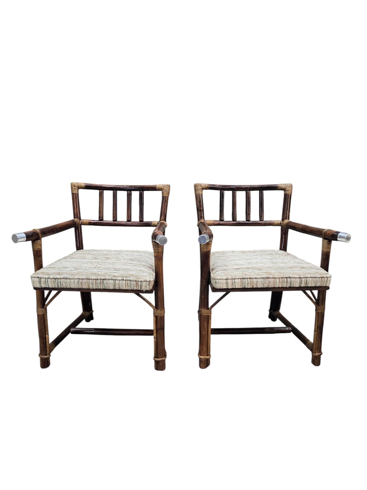 MCM John Wisner for Ficks Reed Rattan & Bamboo Dining Chairs, Set of 6